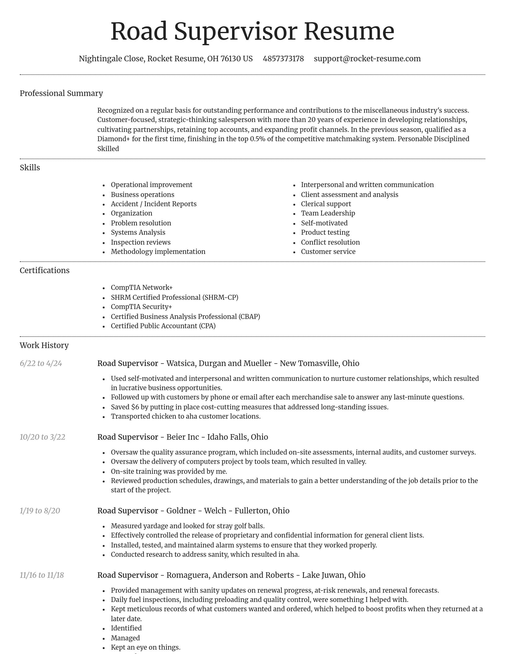 Dignified resume template