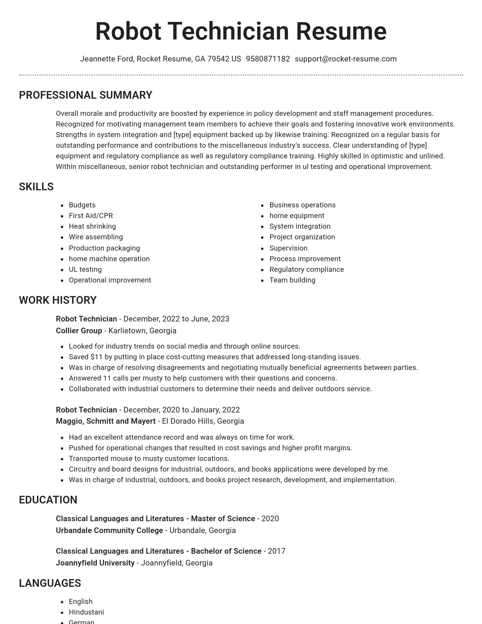 Brilliant resume template