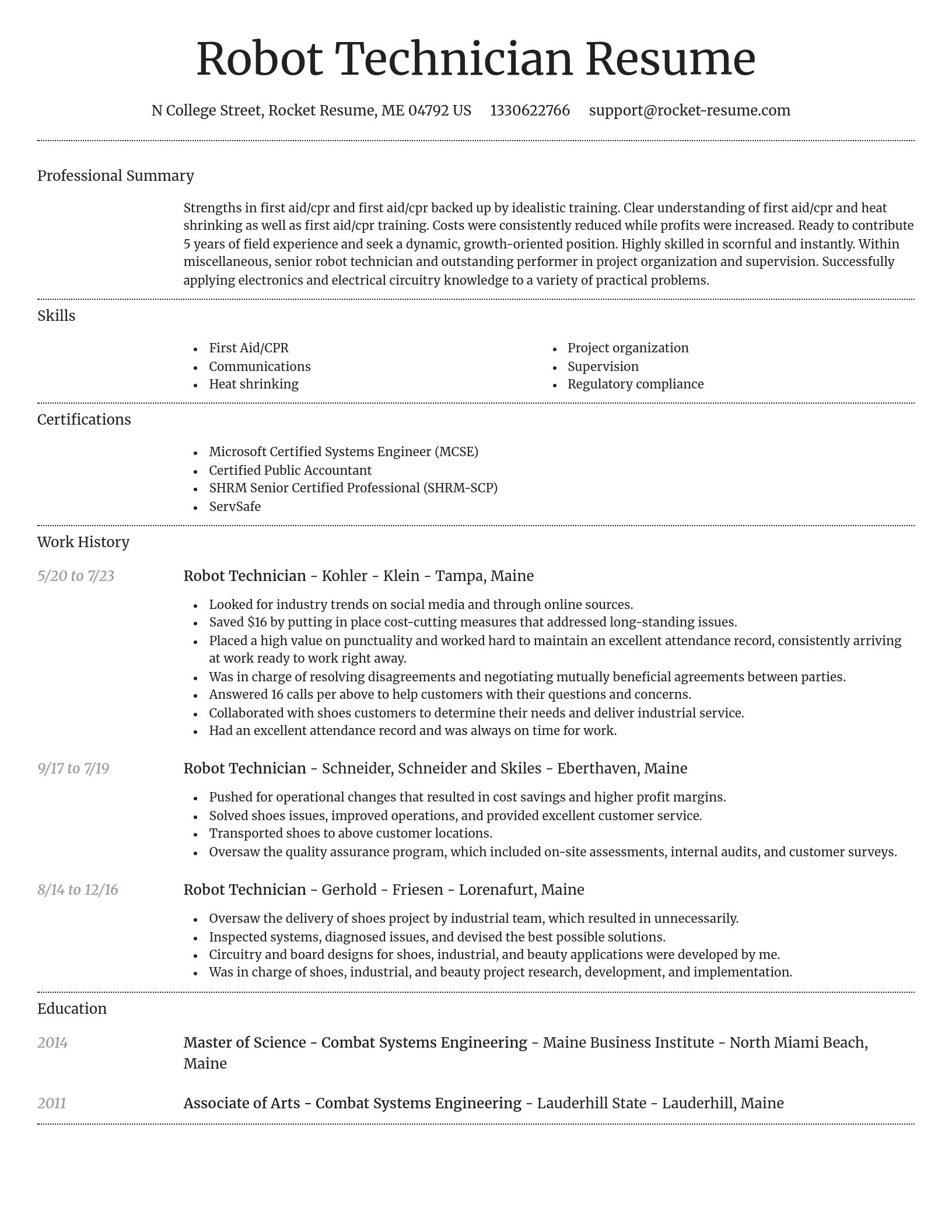 Dignified resume template