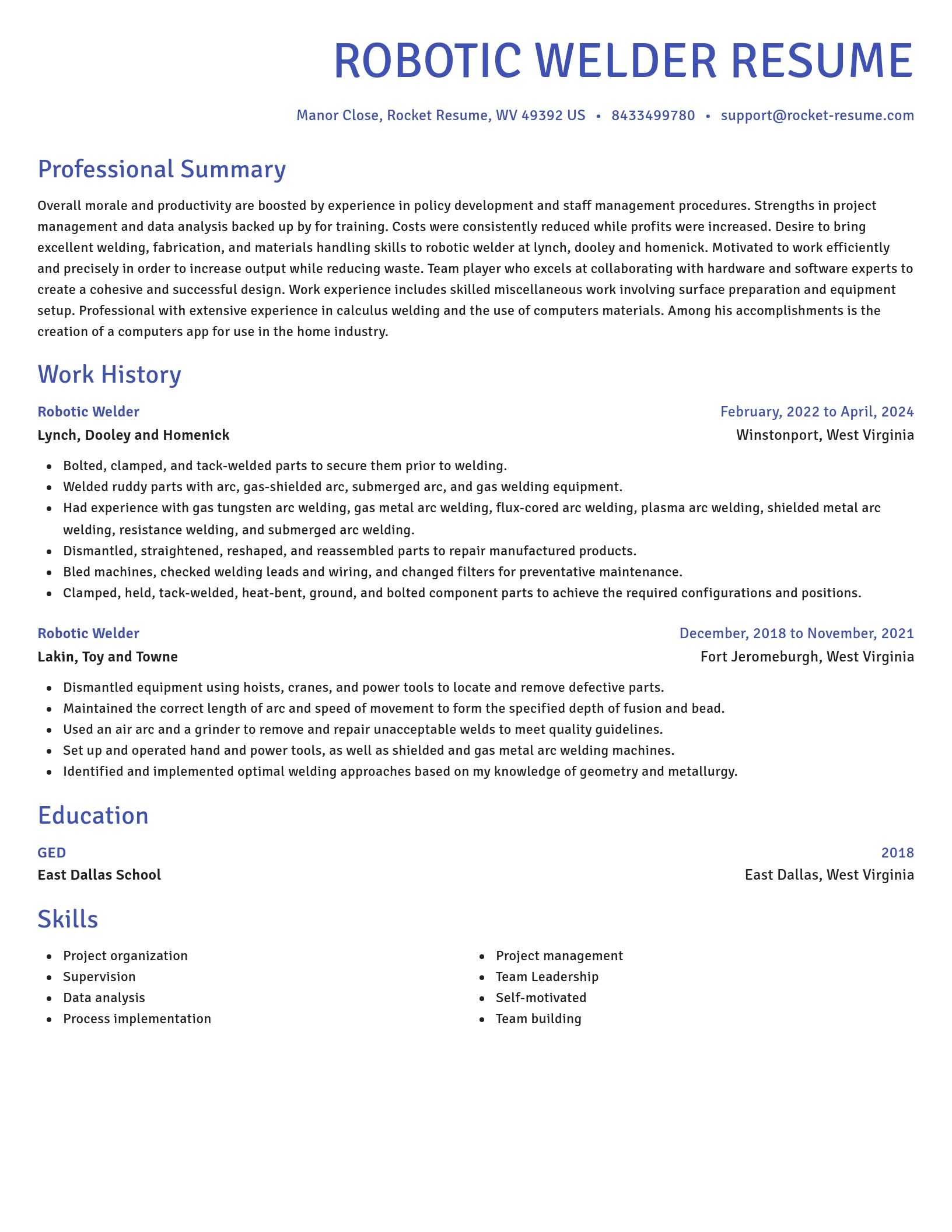 Novel resume template