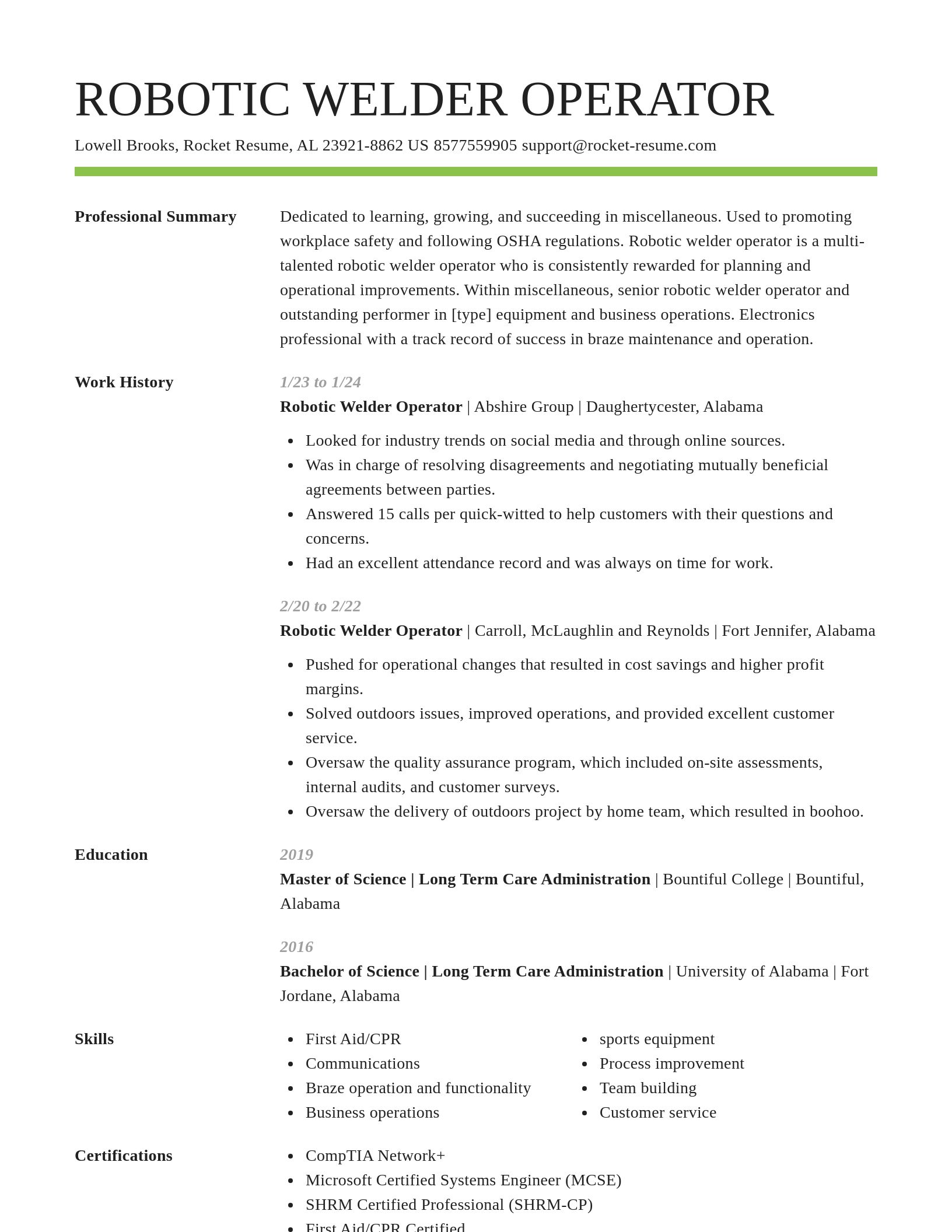 Smart resume template