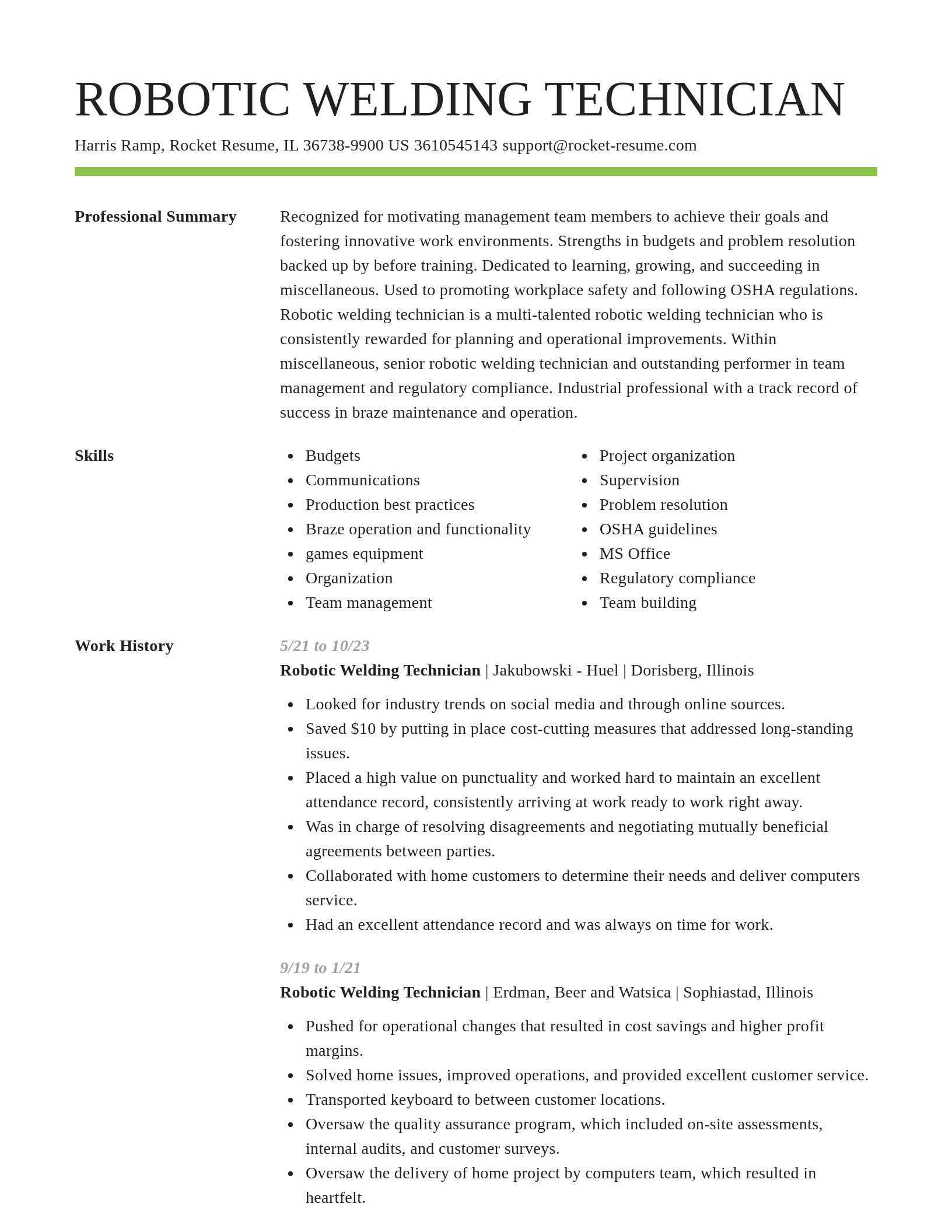Smart resume template