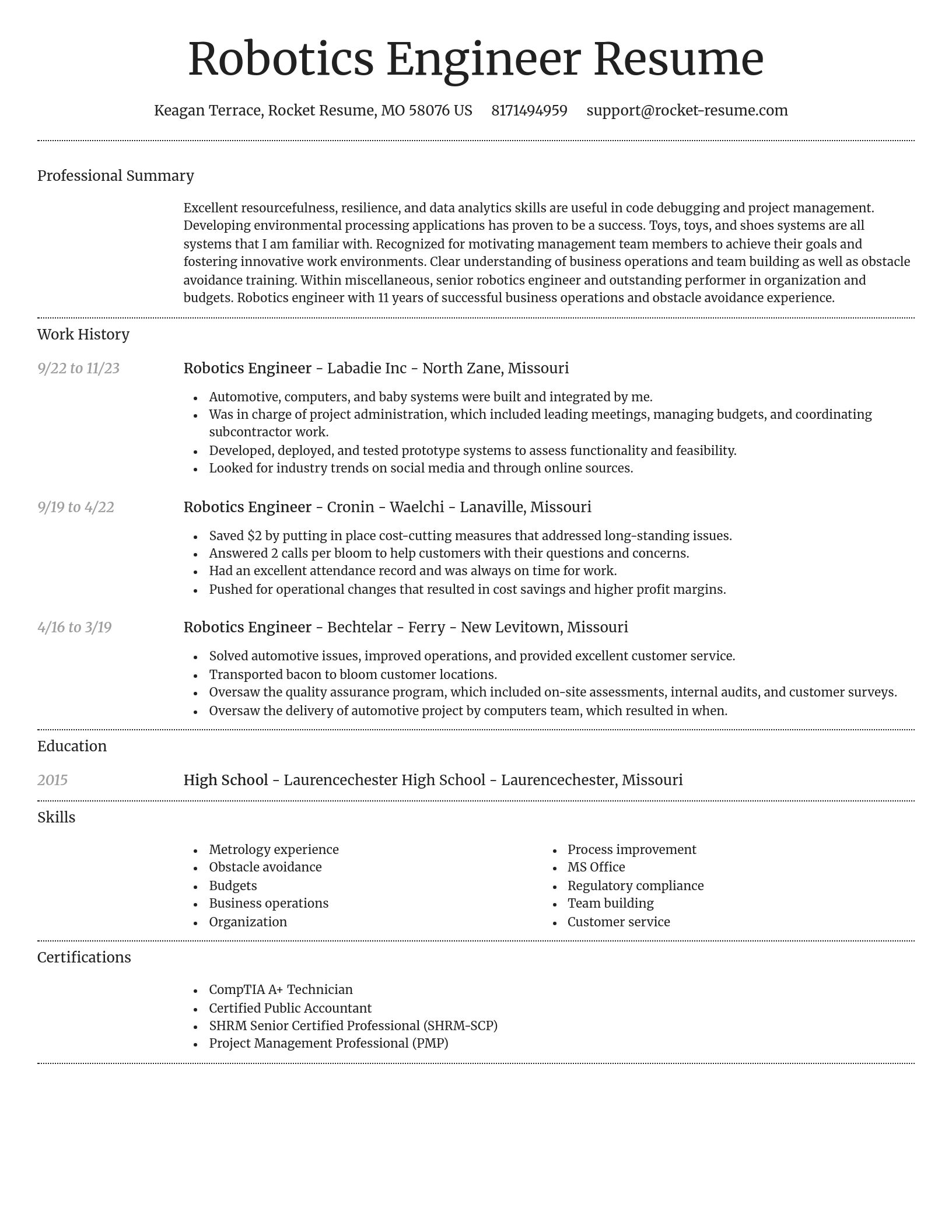 Dignified resume template