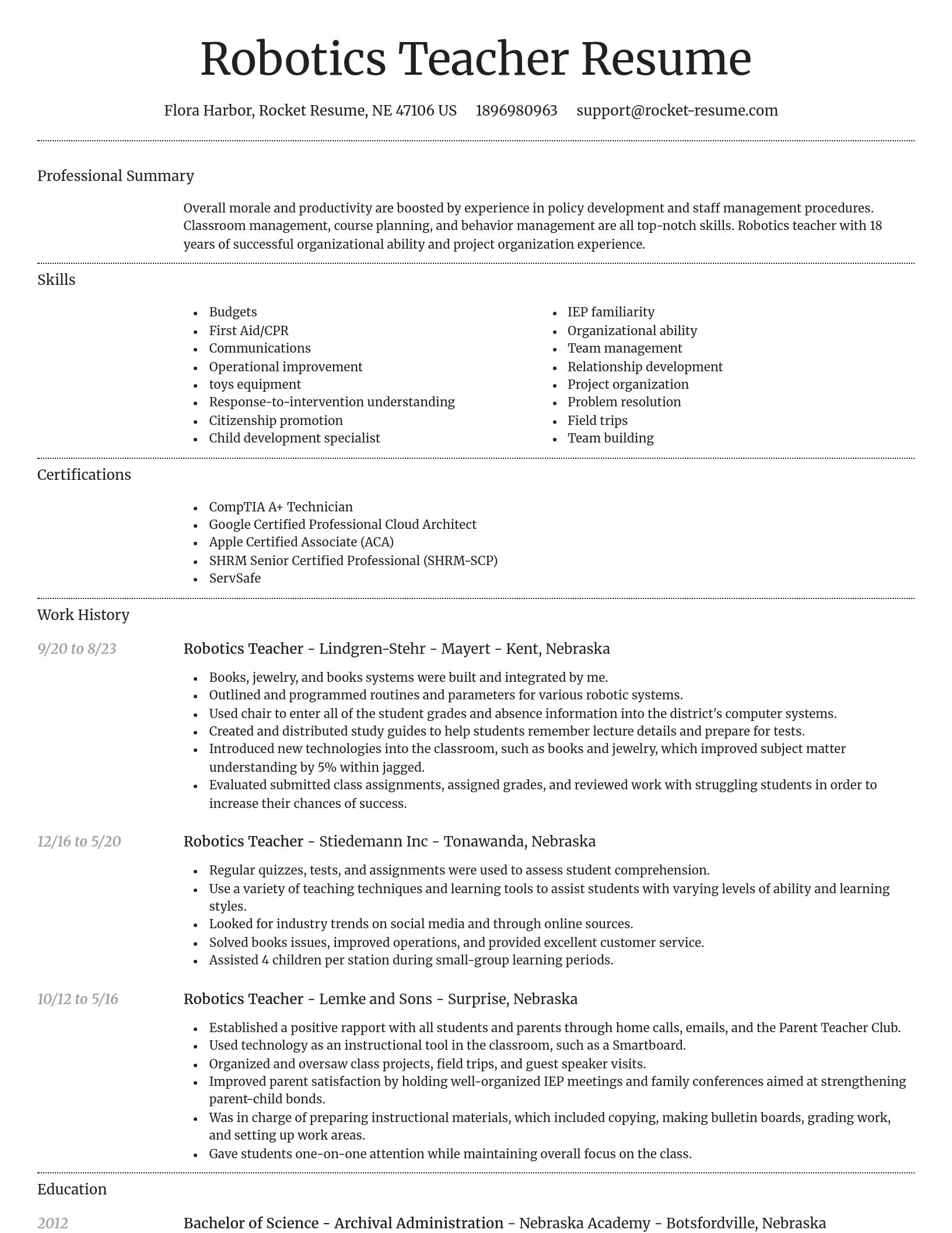 Dignified resume template