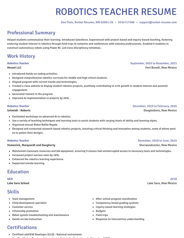 Novel resume template