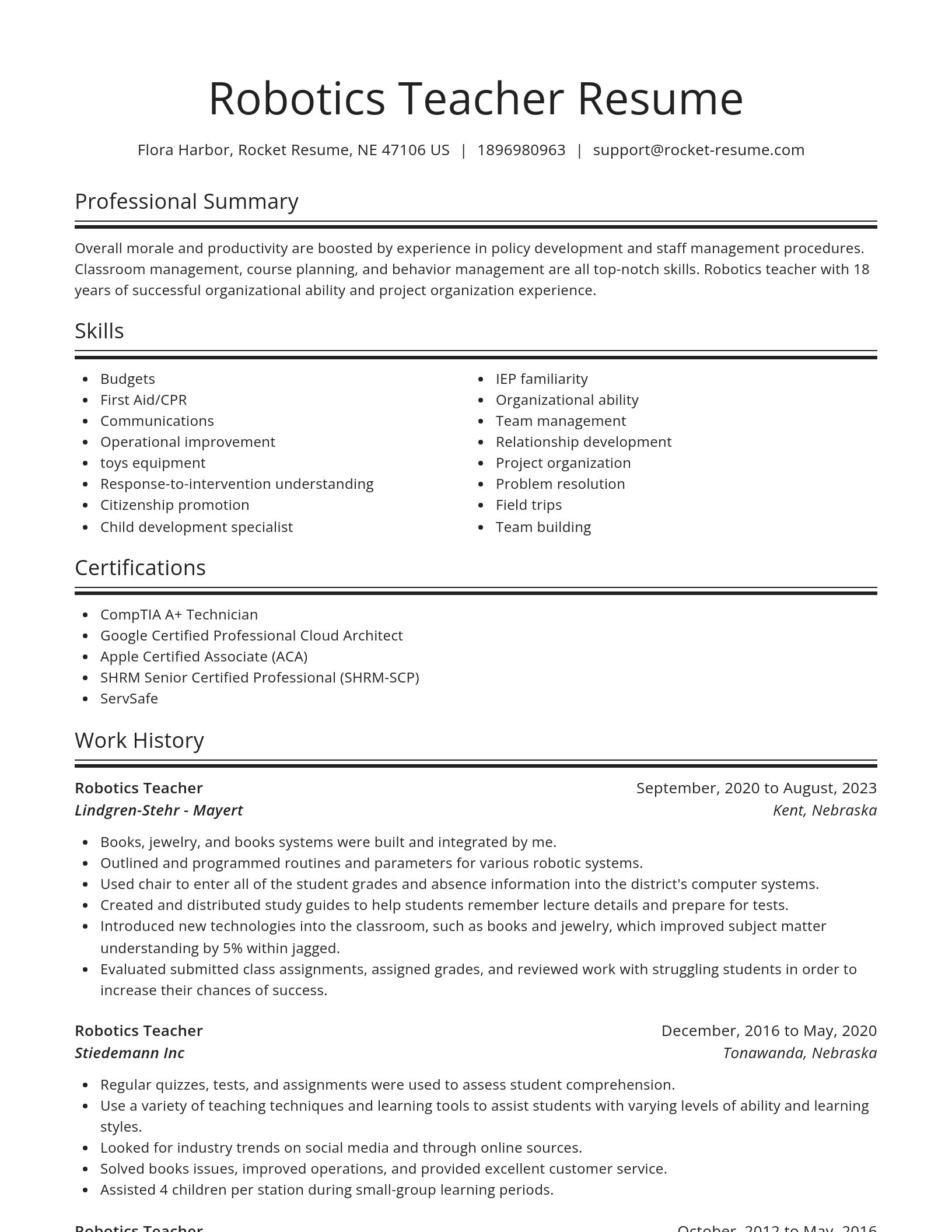Spotlight resume template