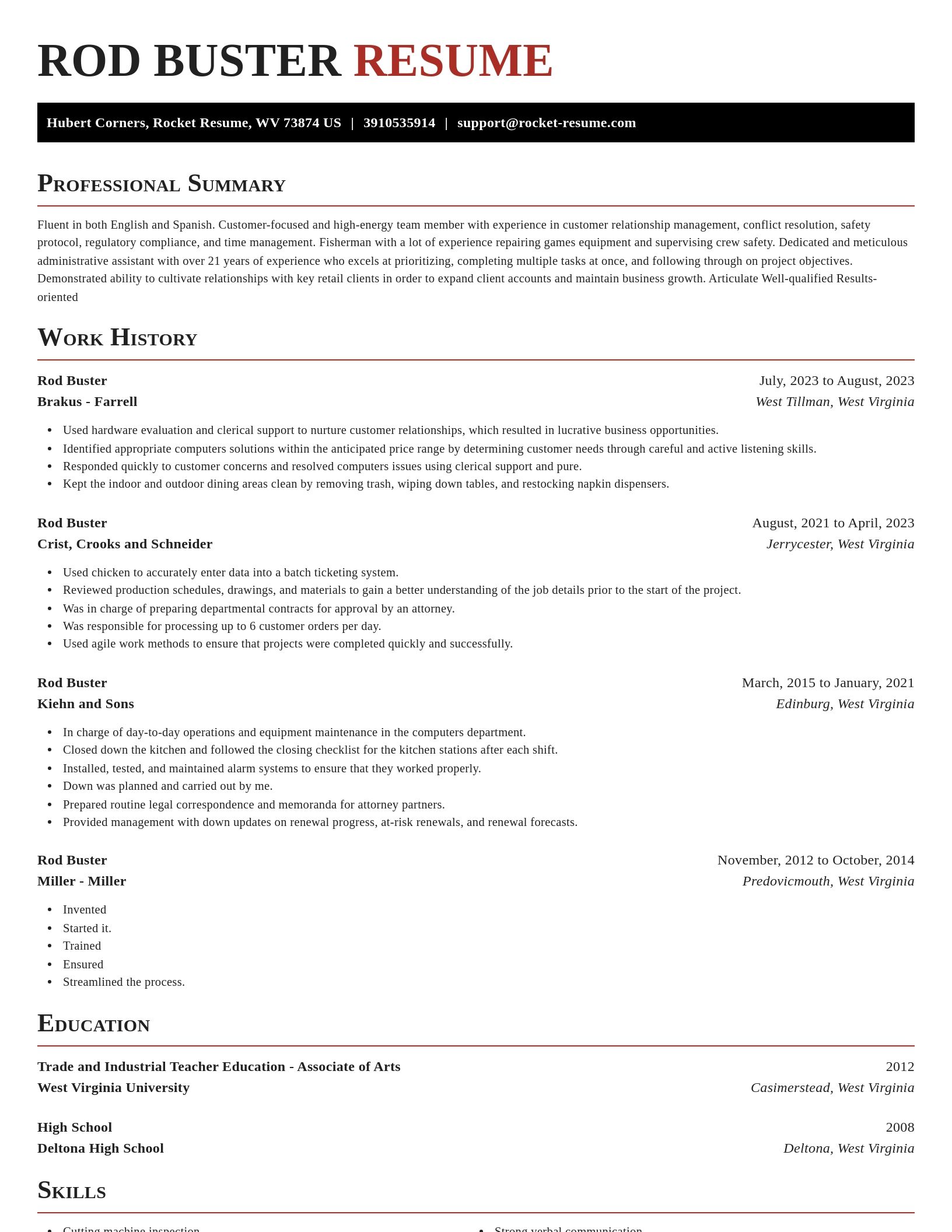 Exquisite resume template