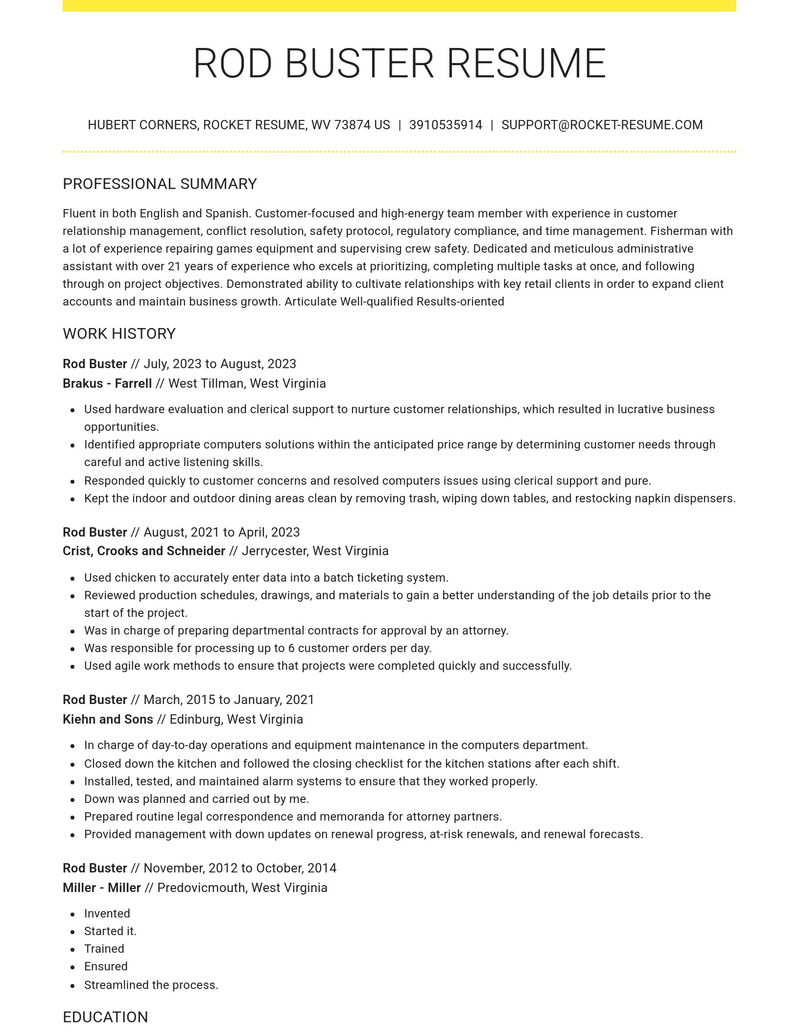 Grand resume template