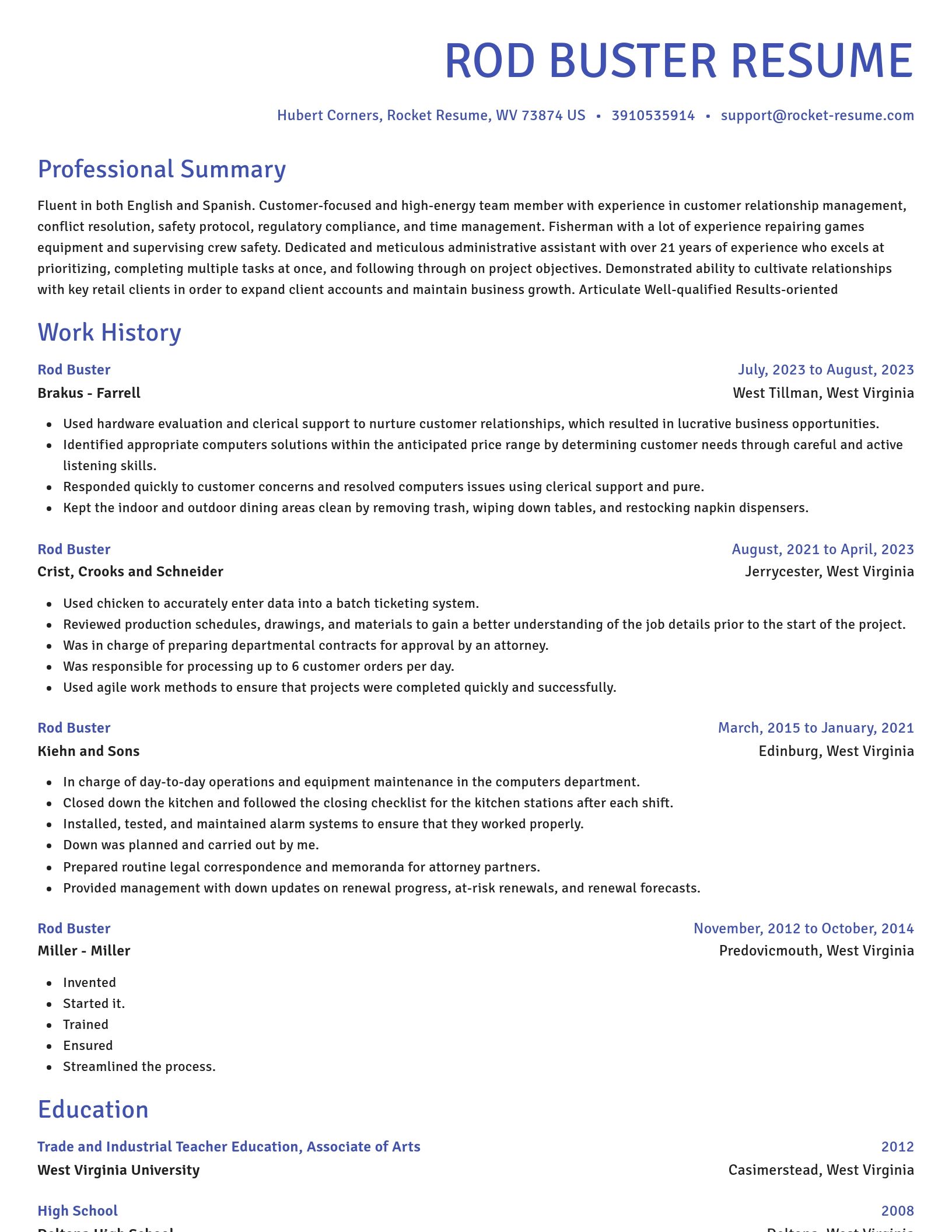 Novel resume template