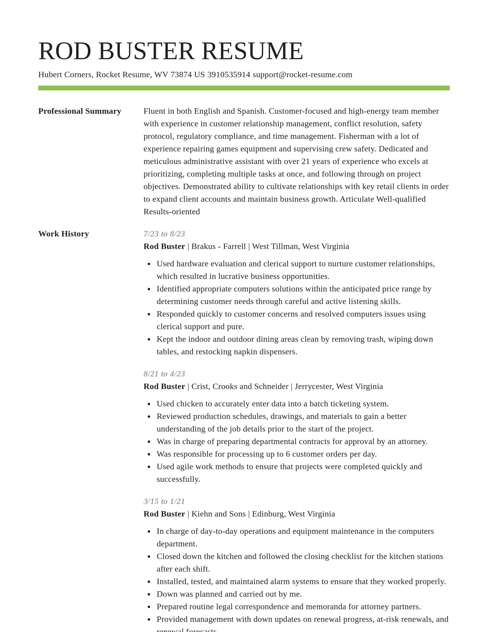 Smart resume template