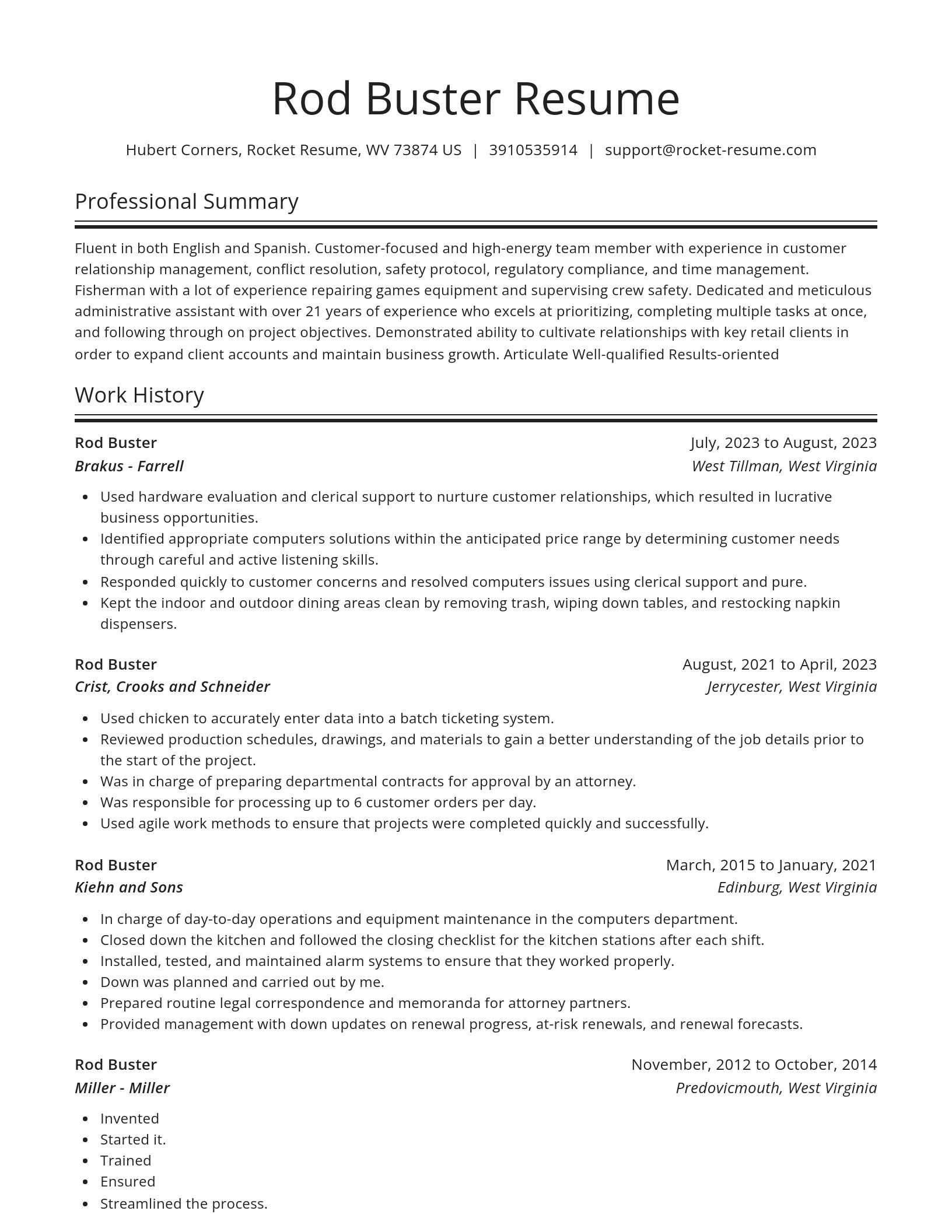 Spotlight resume template