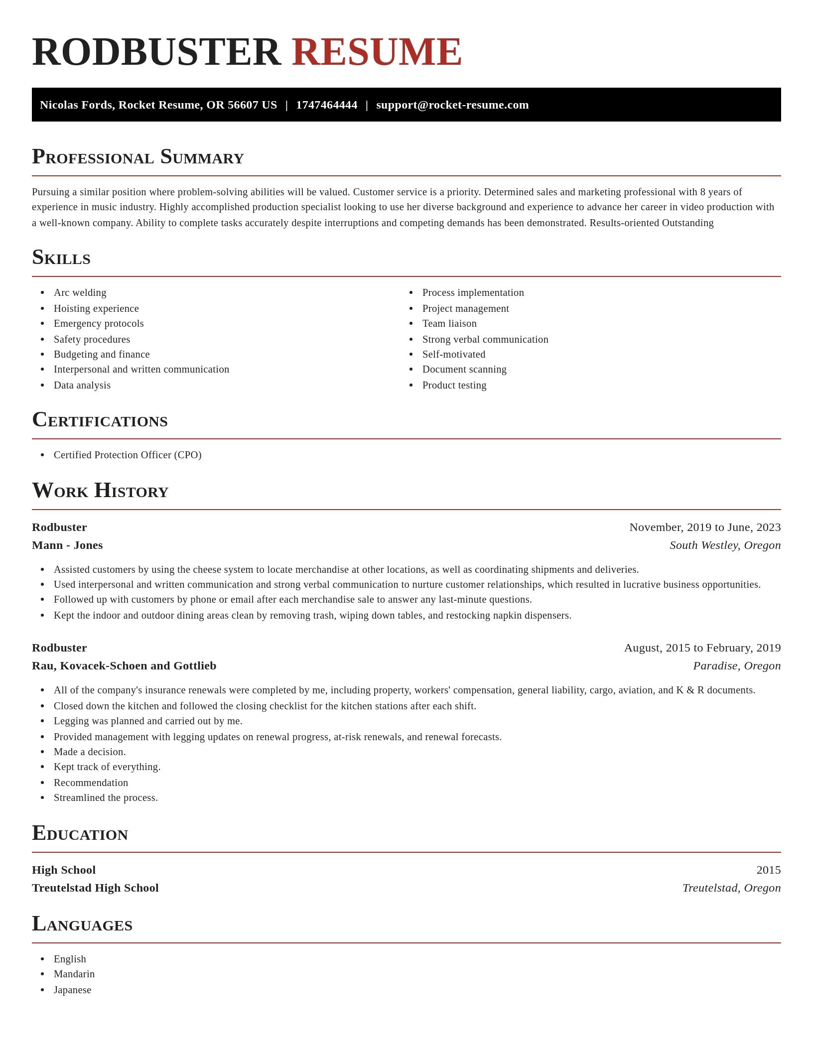 Exquisite resume template