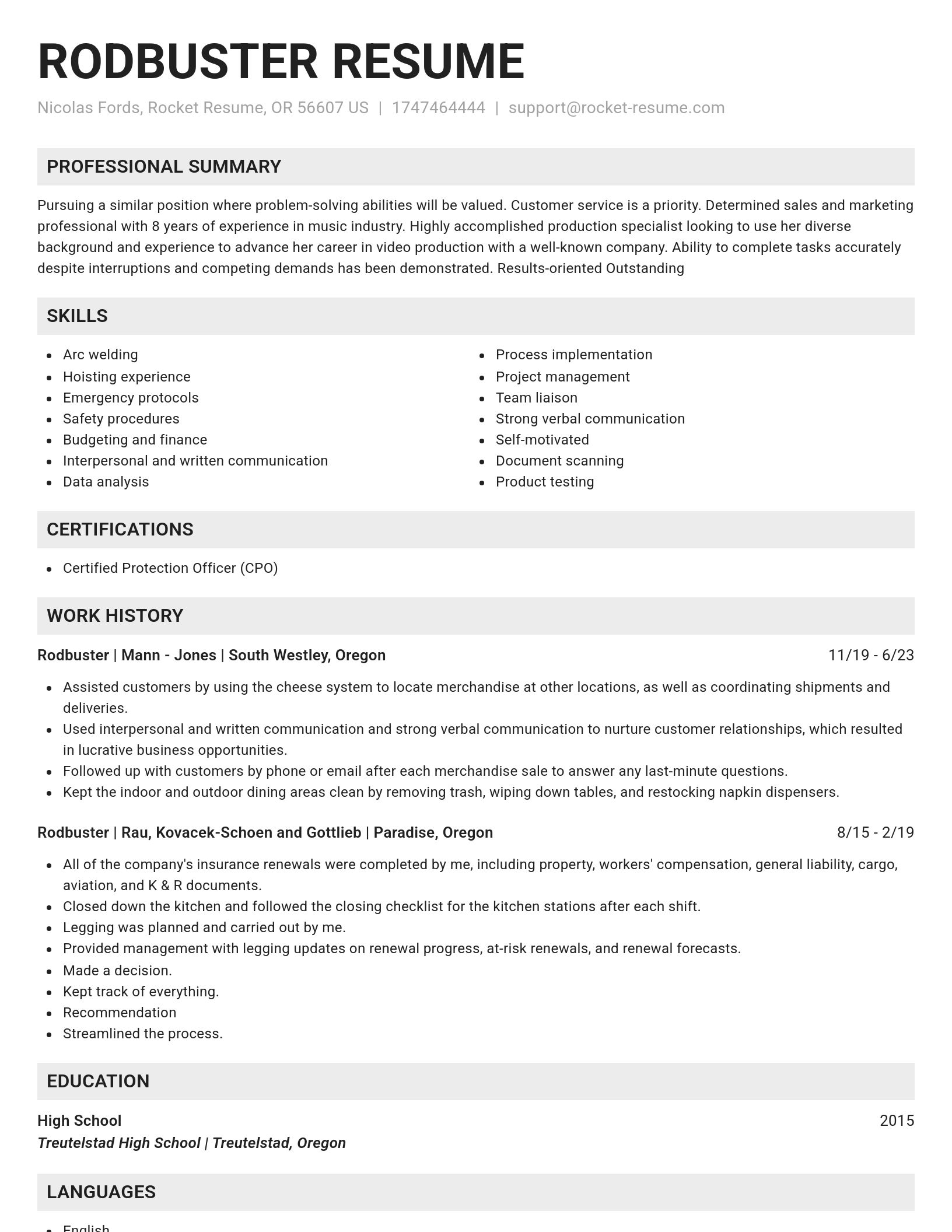 Genius resume template