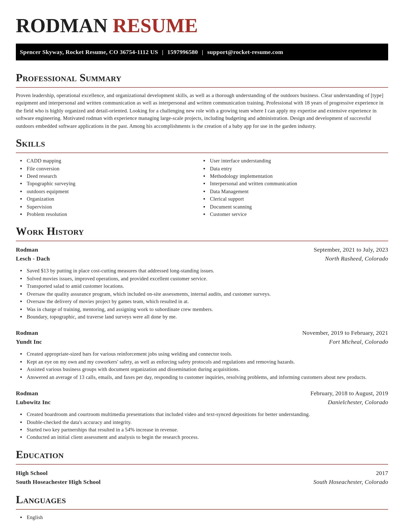 Exquisite resume template