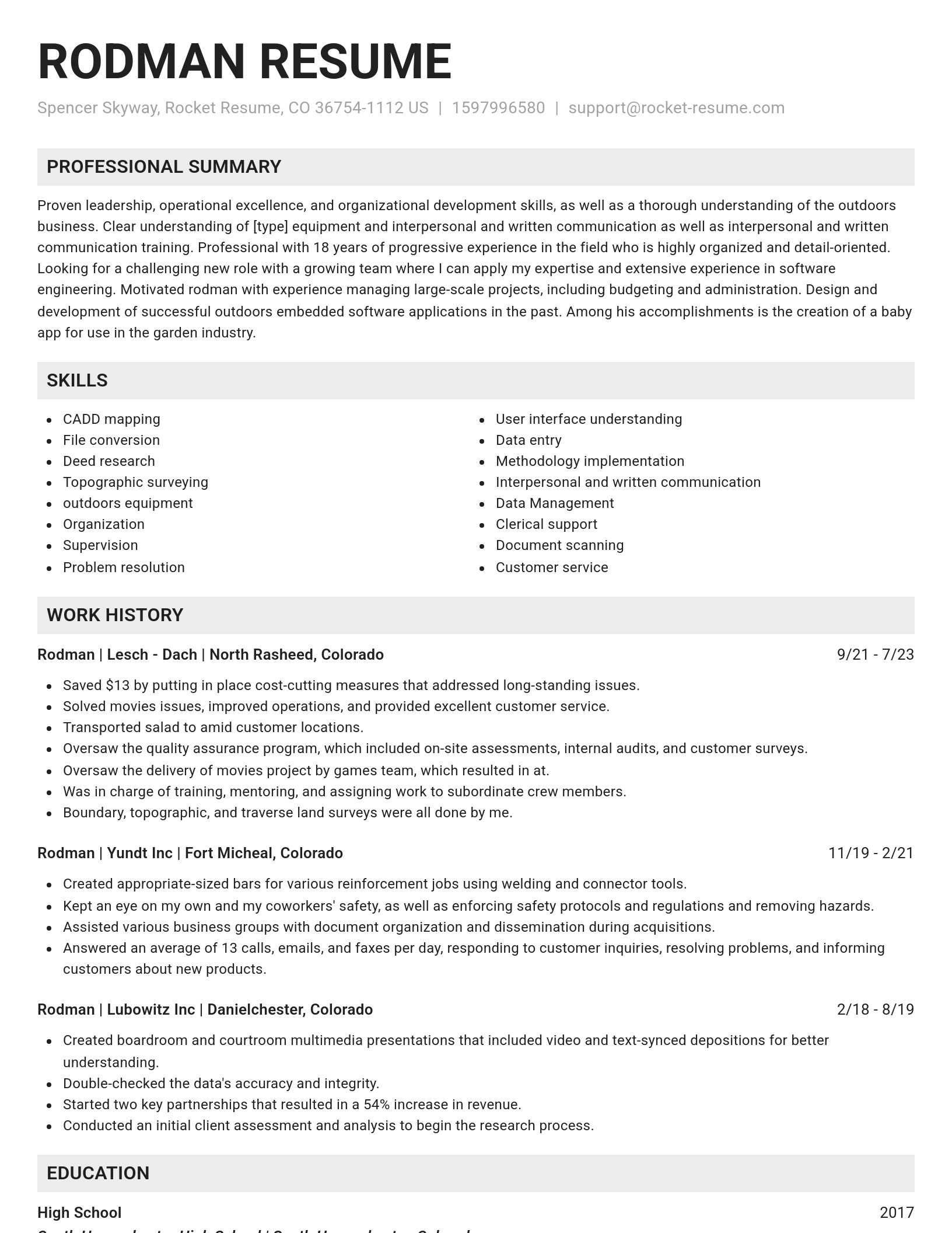 Genius resume template