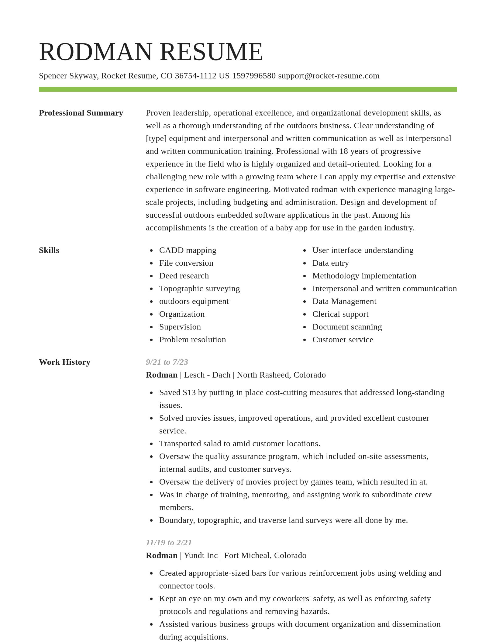 Smart resume template