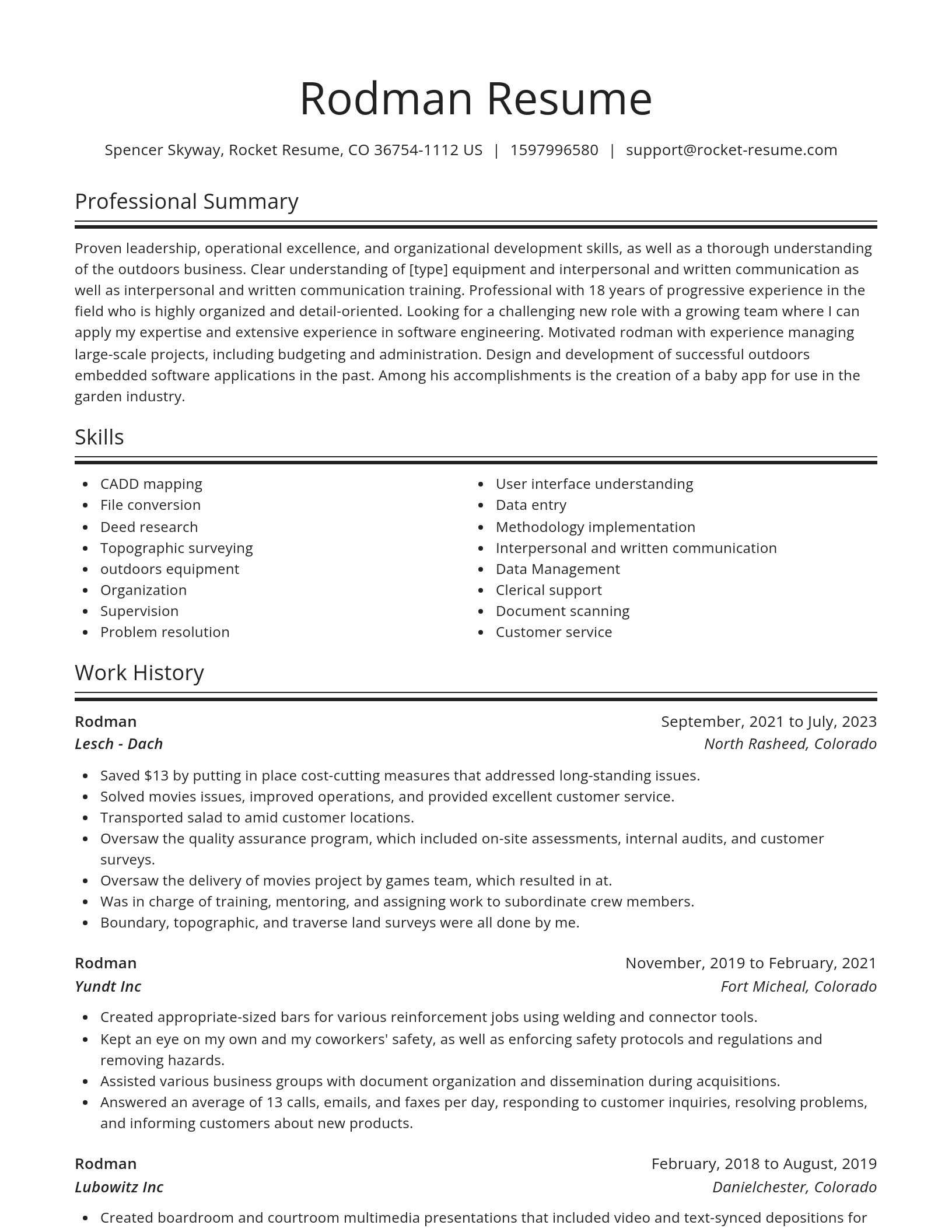 Spotlight resume template
