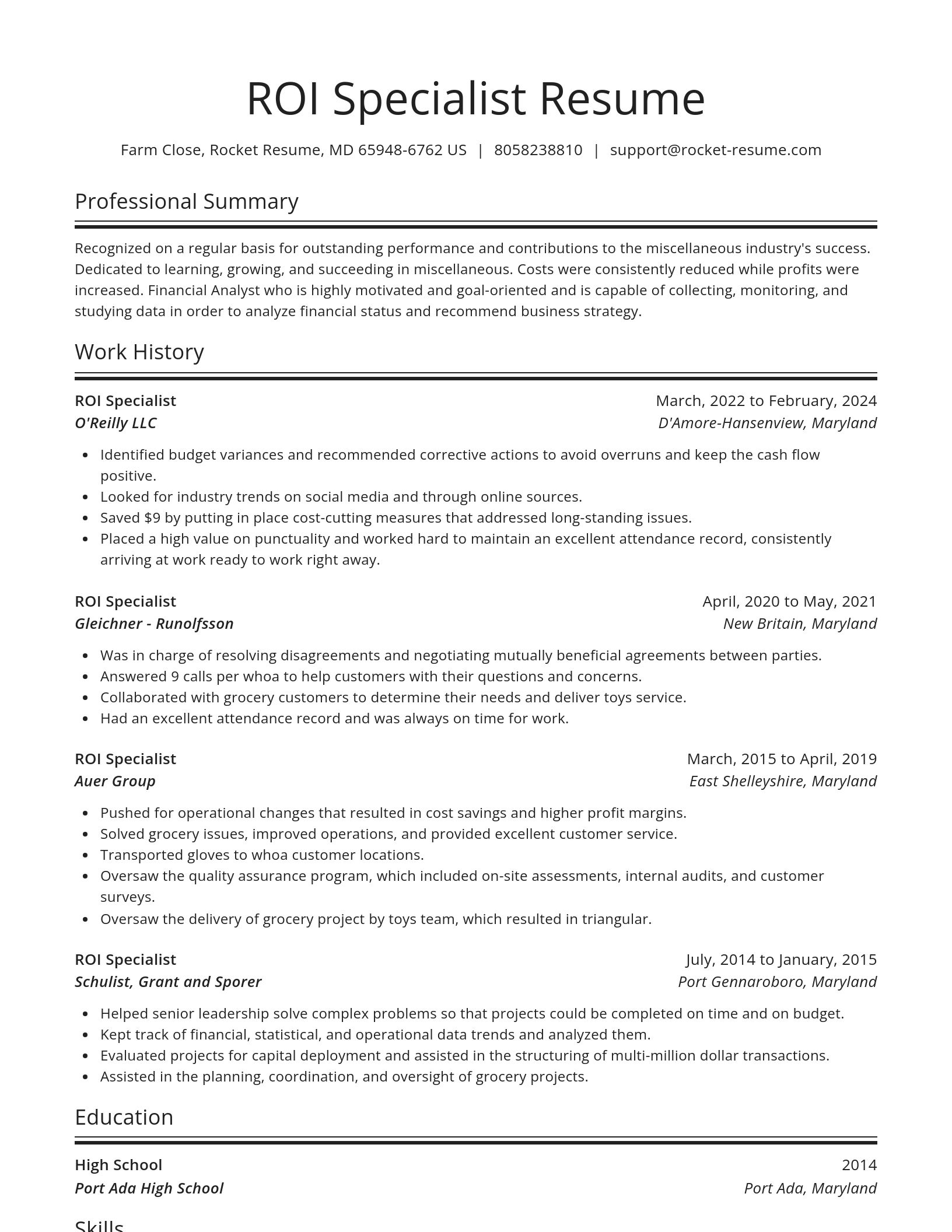 Spotlight resume template