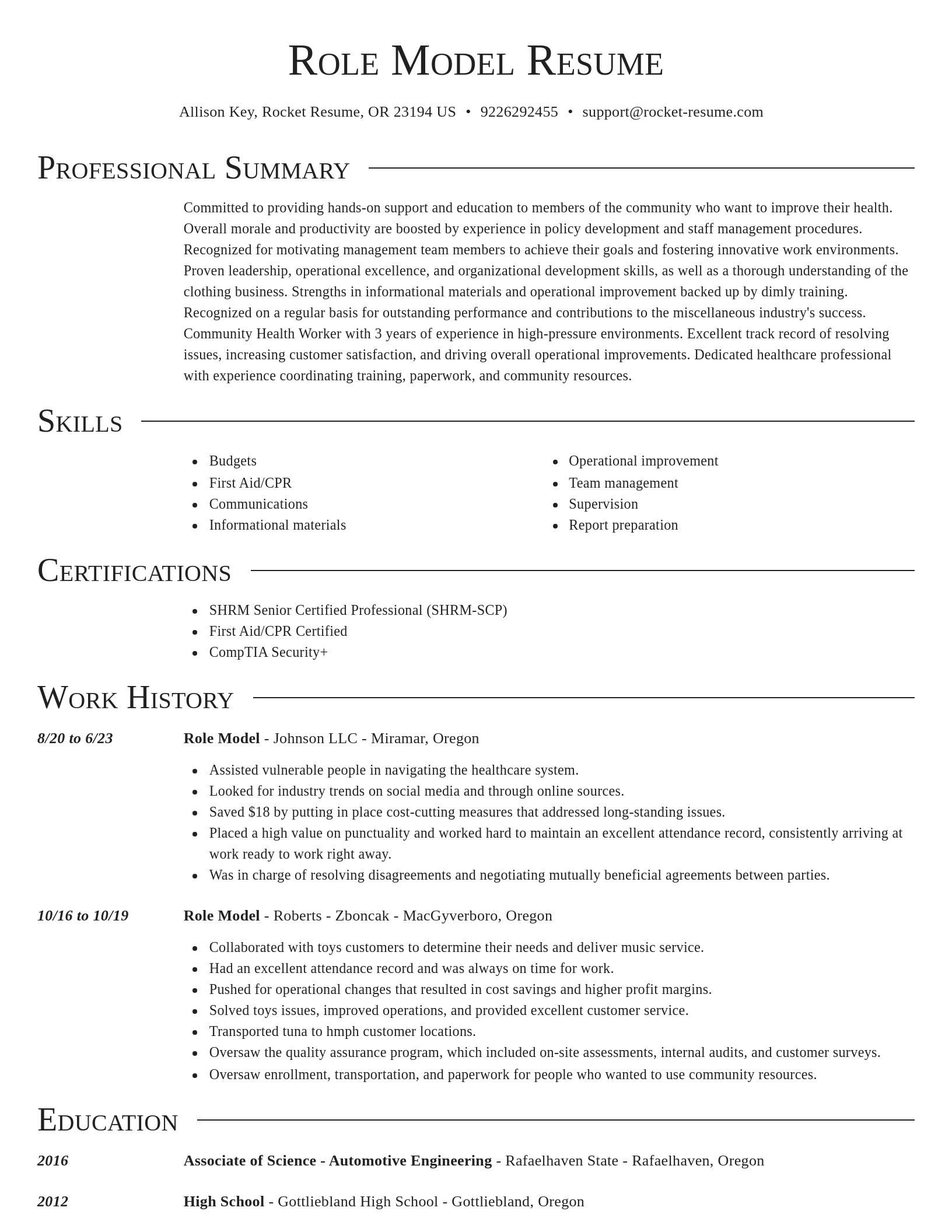 Director resume template