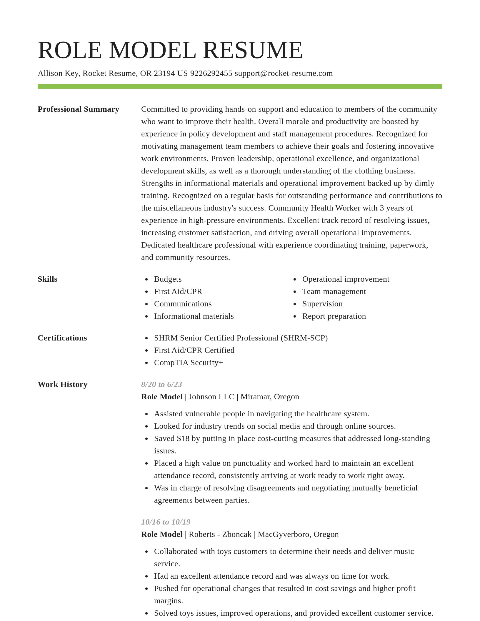 Smart resume template