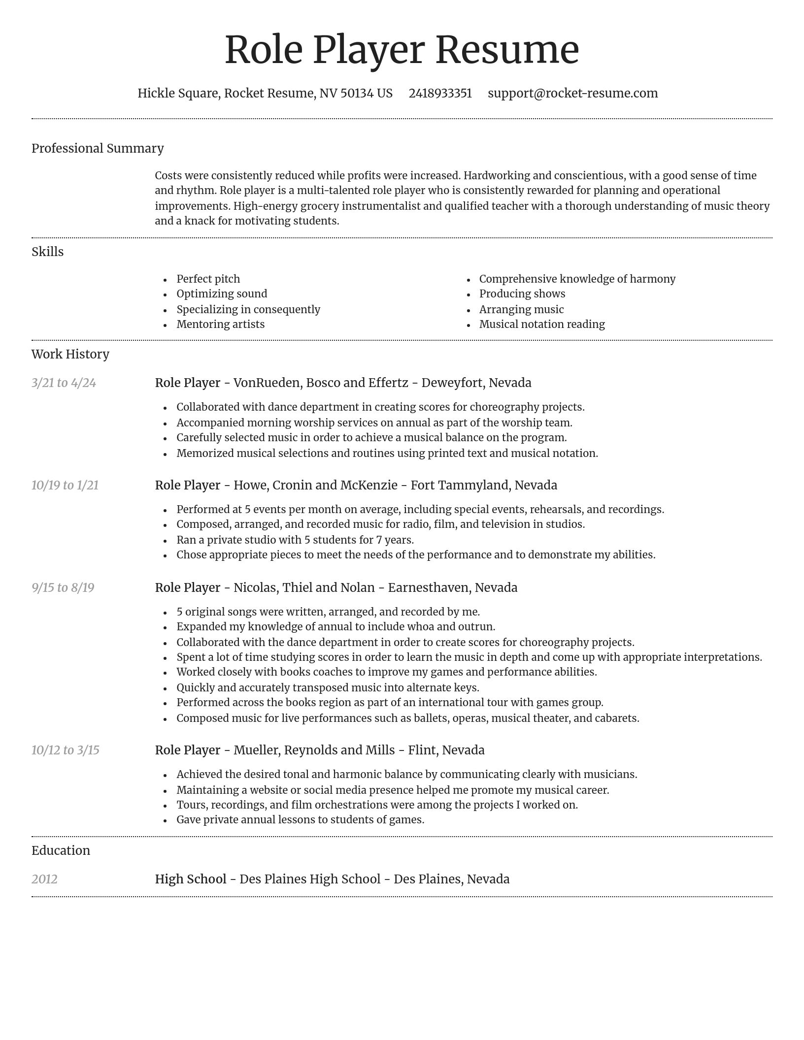 Dignified resume template