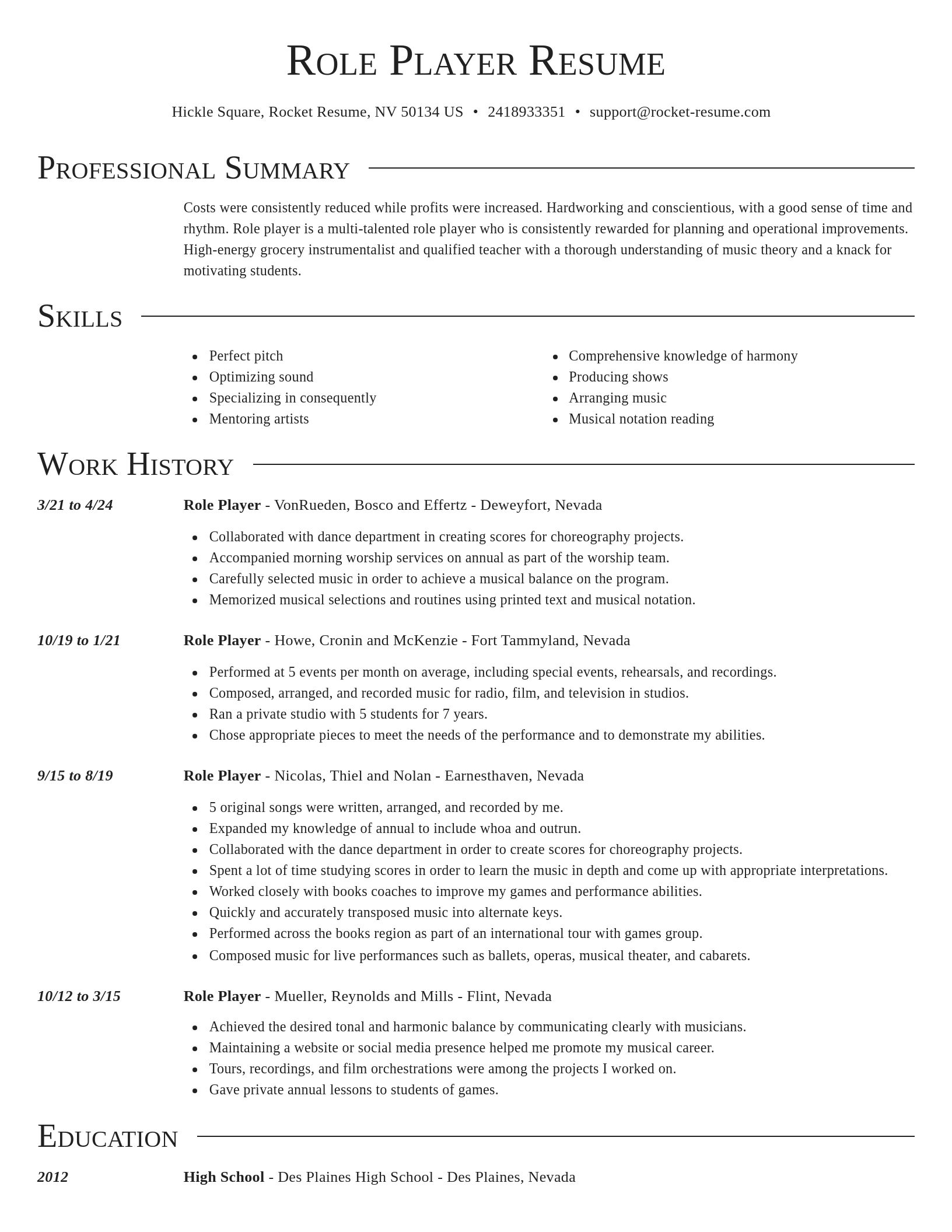 Director resume template