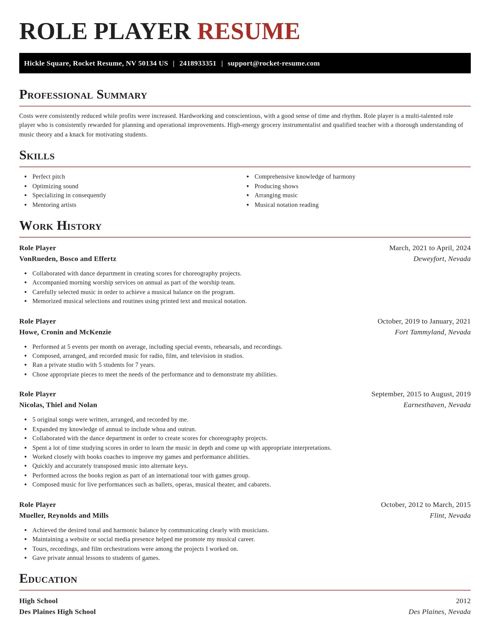 Exquisite resume template