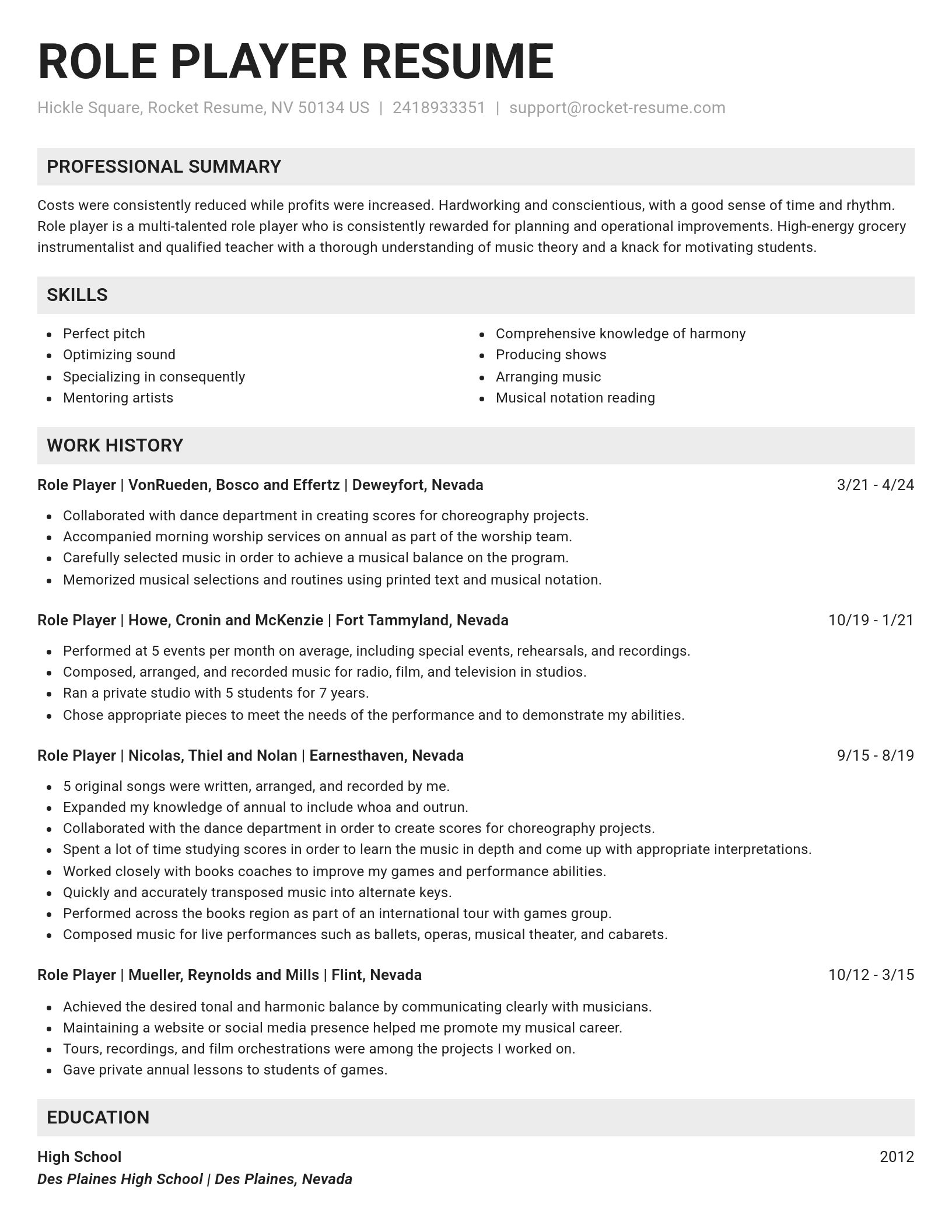 Genius resume template