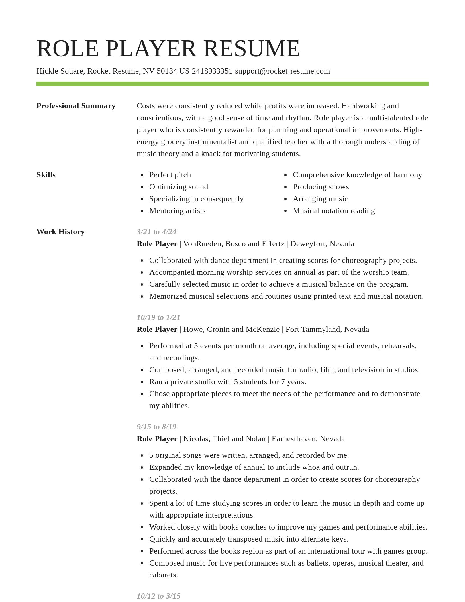 Smart resume template