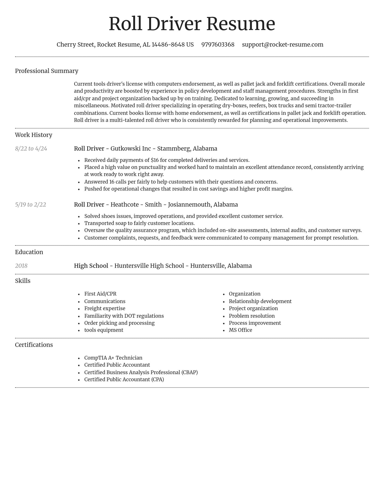 Dignified resume template