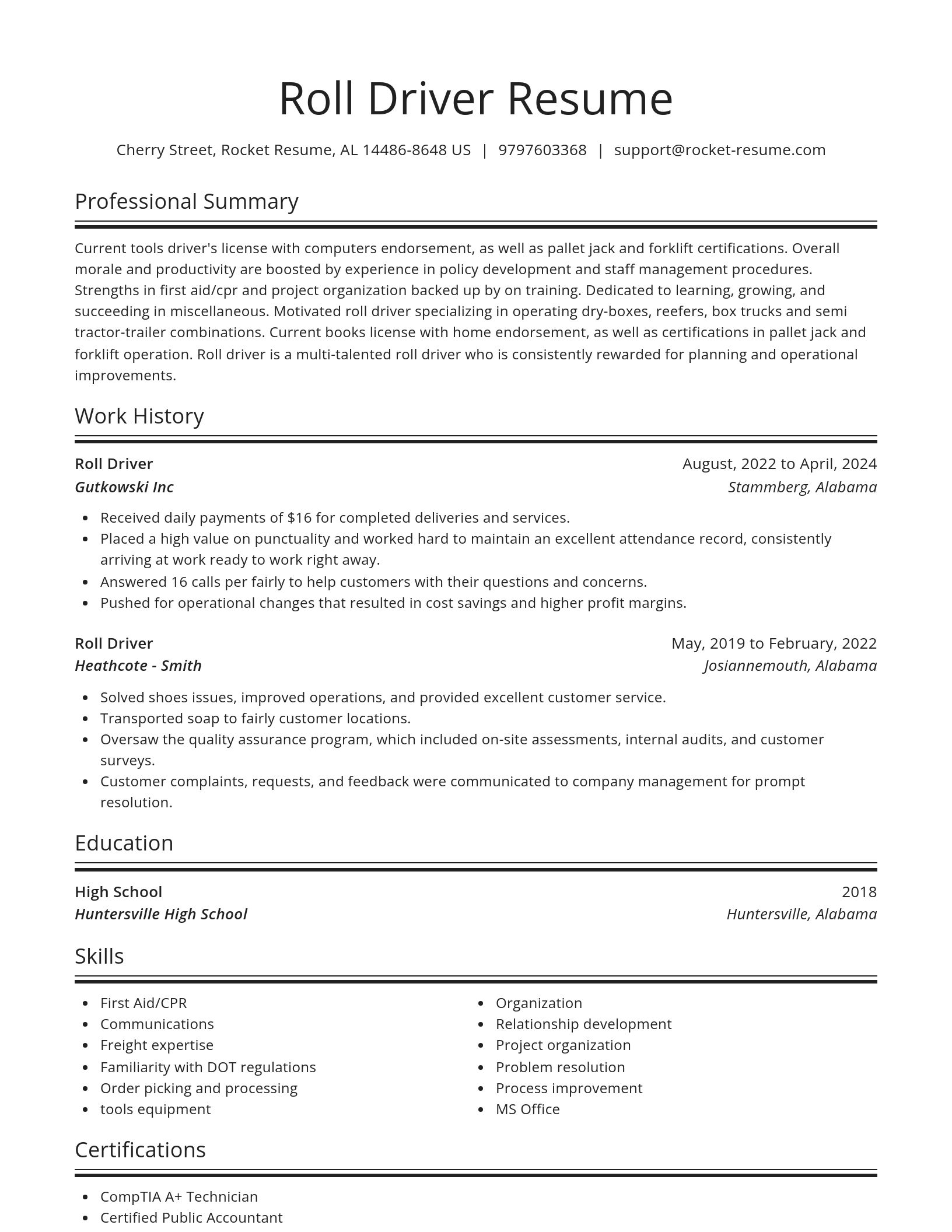 Spotlight resume template