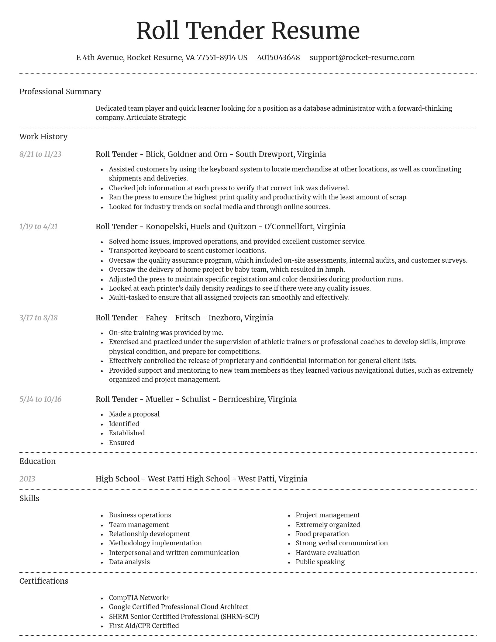 Dignified resume template