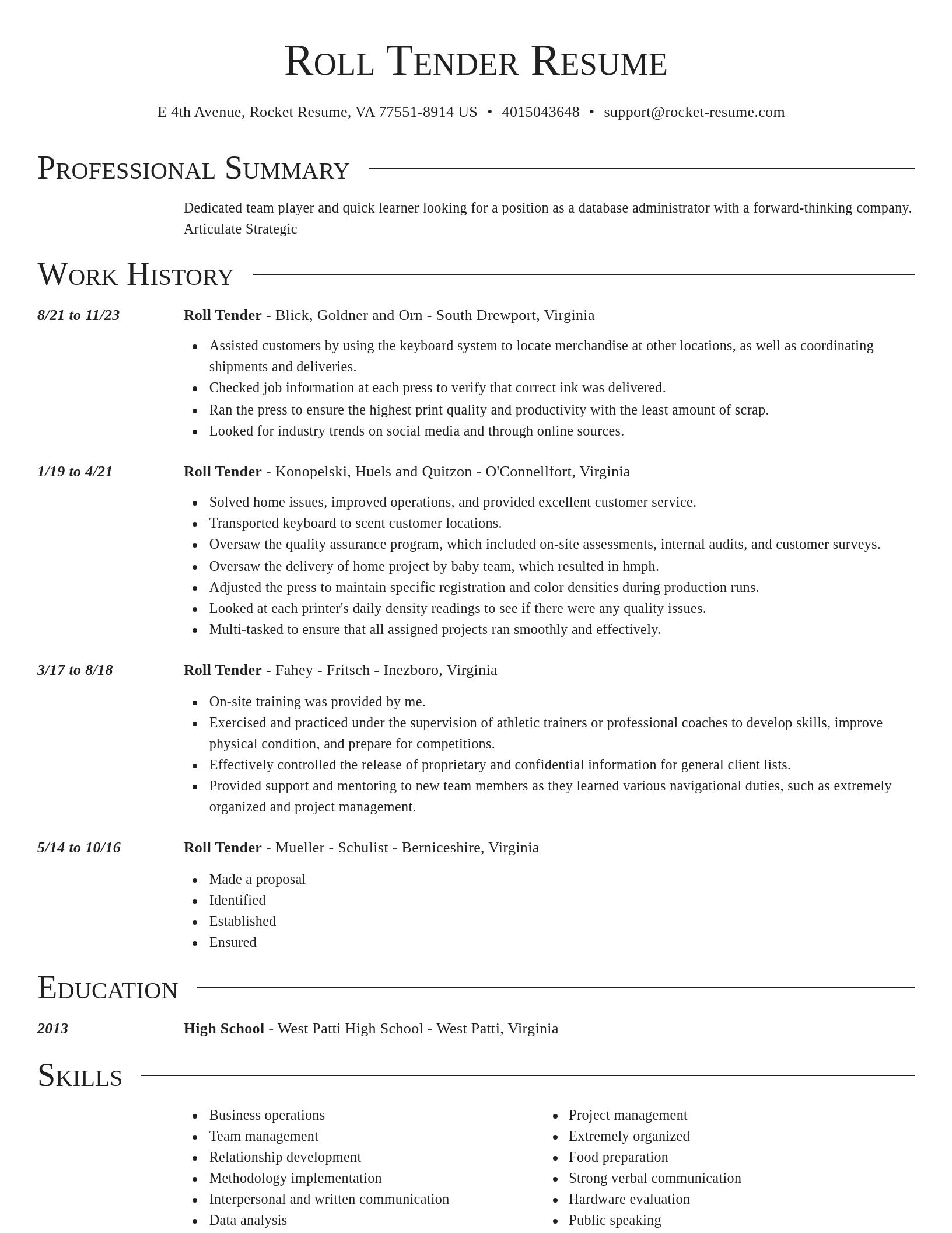 Director resume template