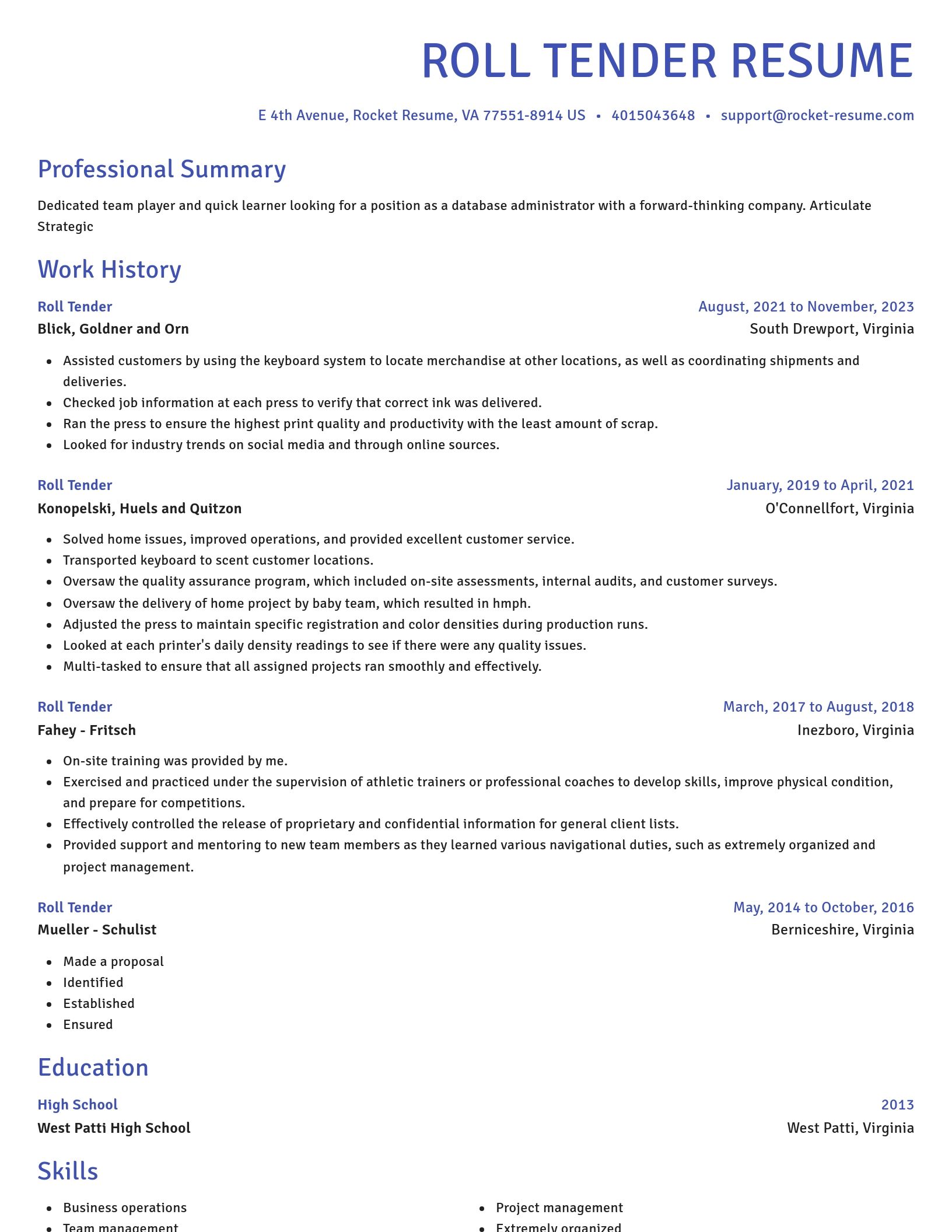 Novel resume template
