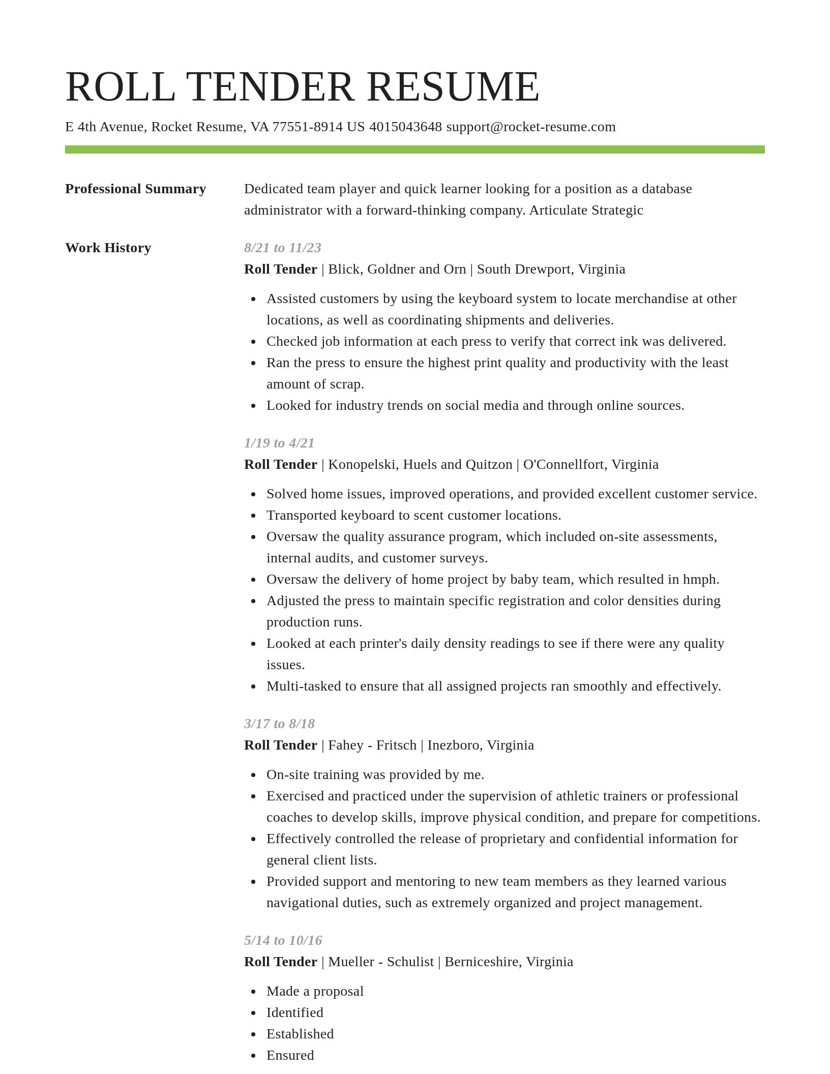 Smart resume template