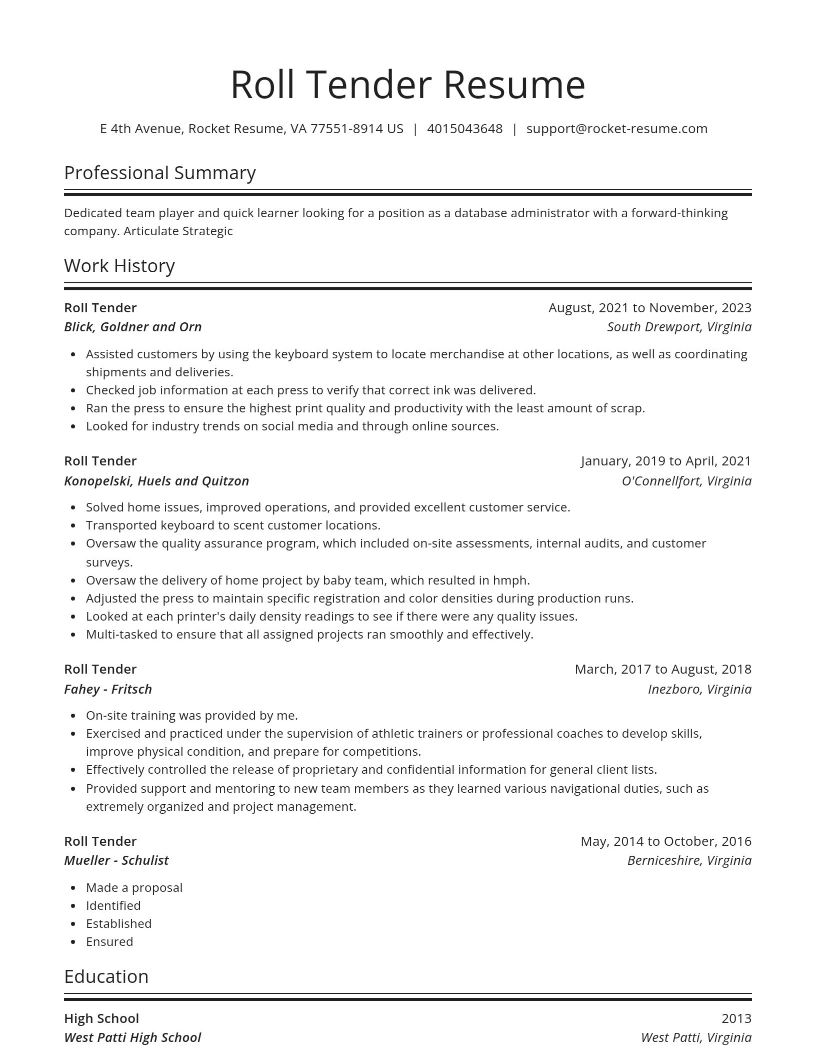Spotlight resume template