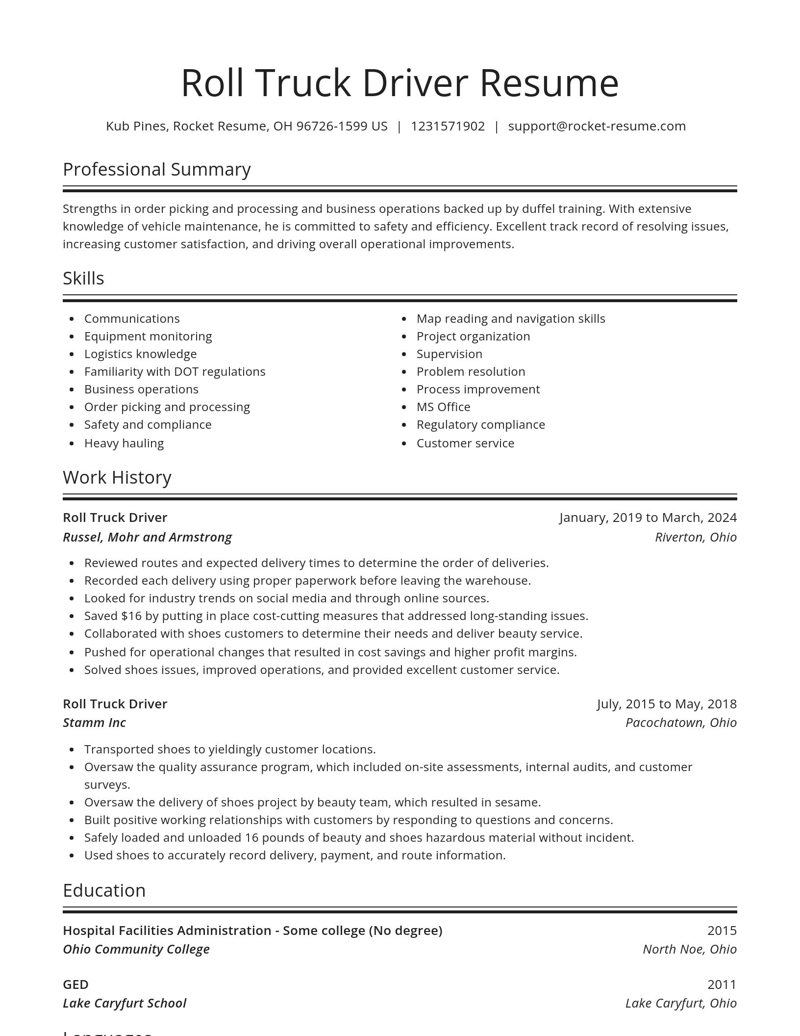 Spotlight resume template