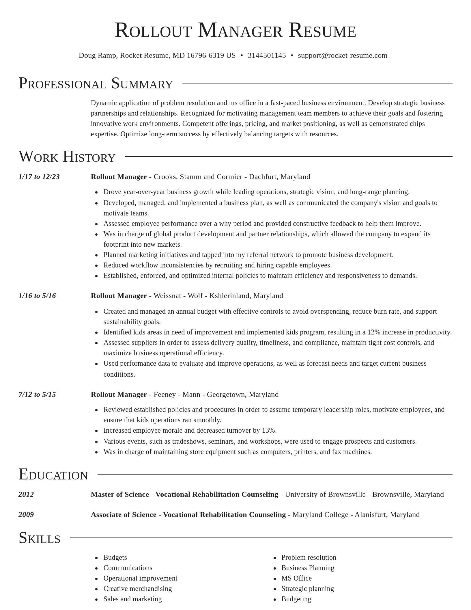 Director resume template