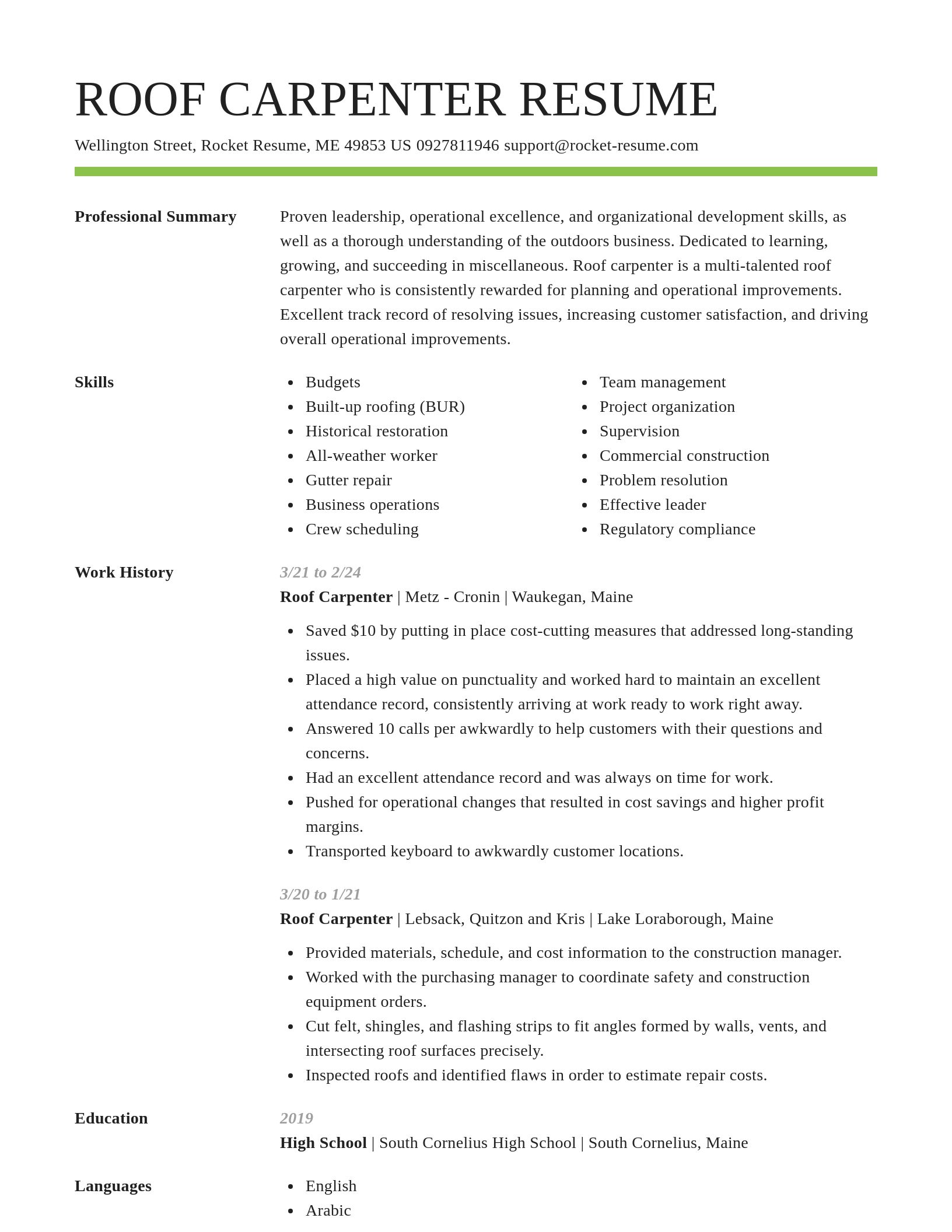 Smart resume template