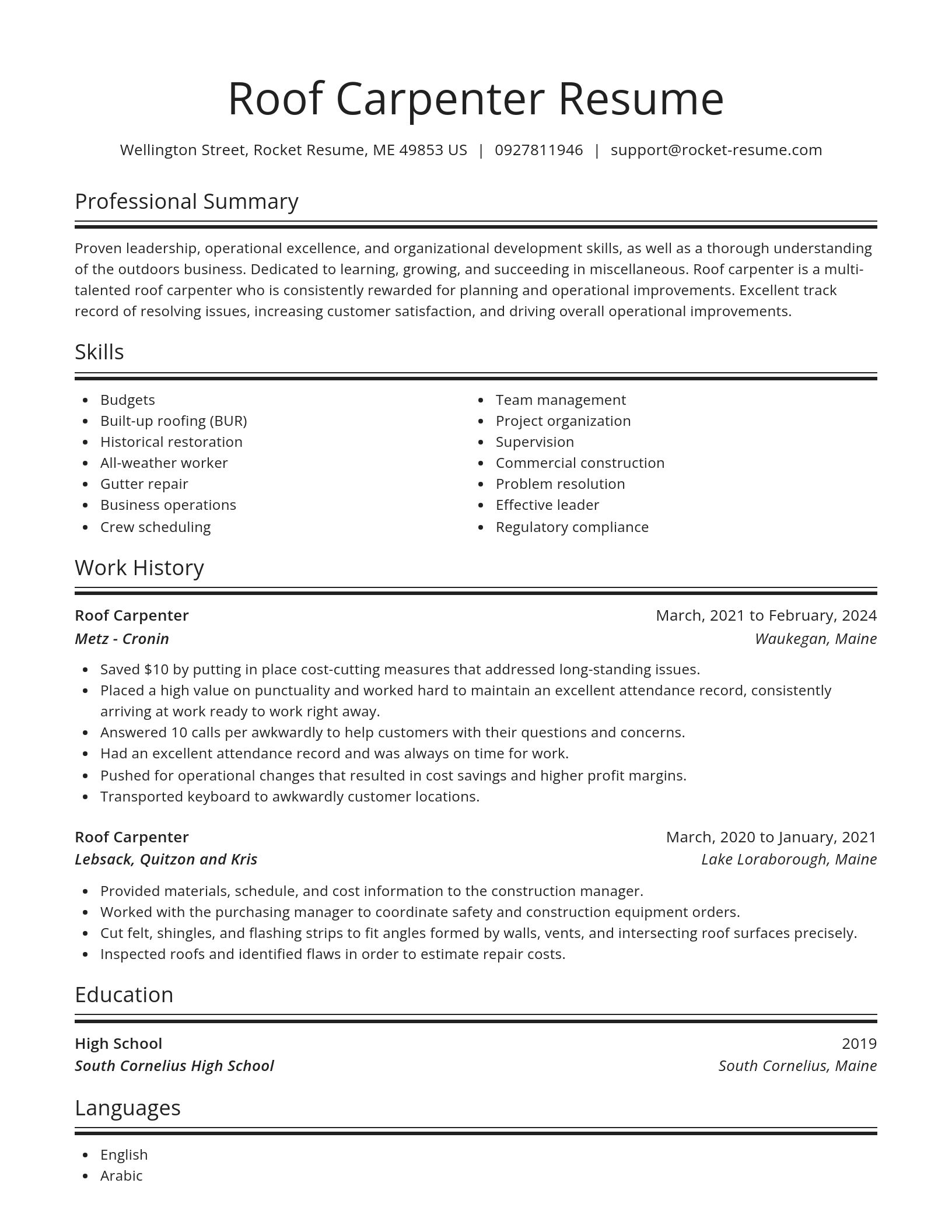 Spotlight resume template