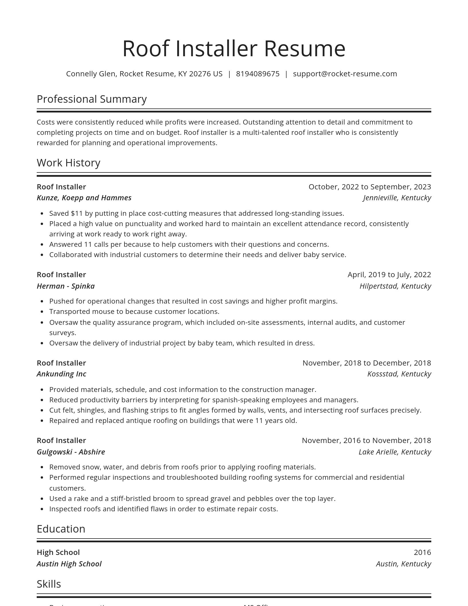 Spotlight resume template