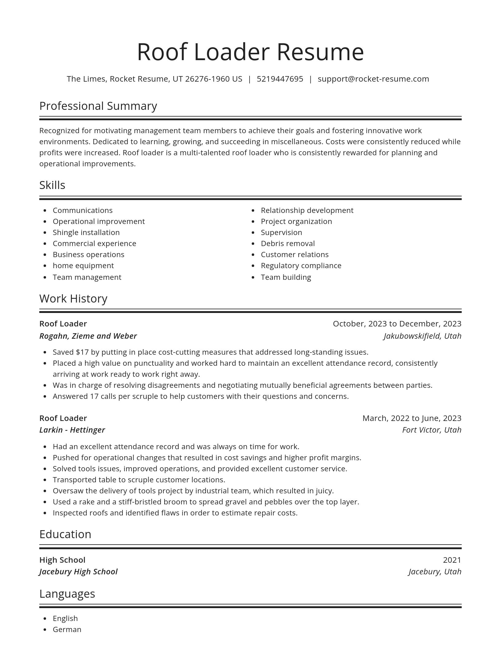 Spotlight resume template