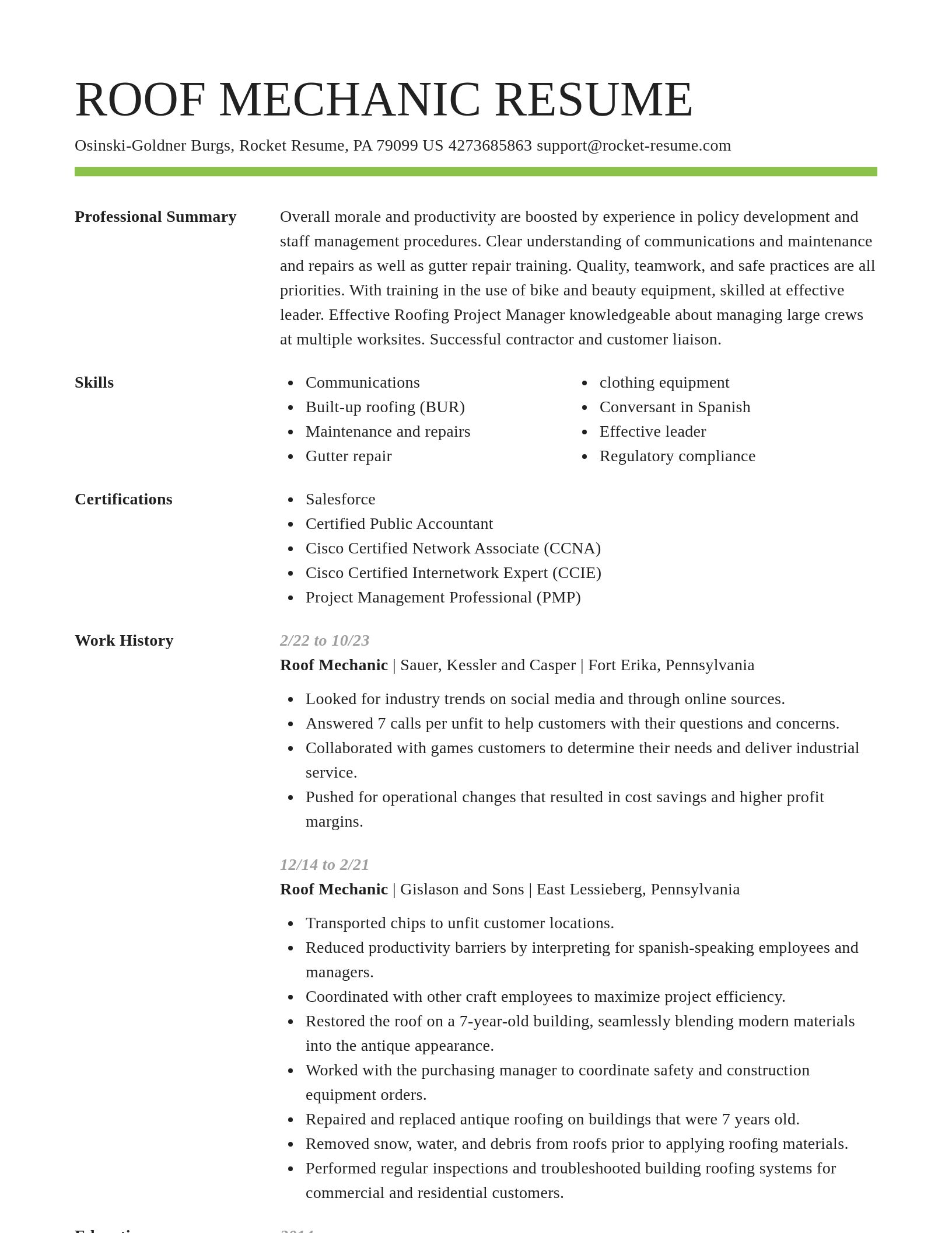 Smart resume template