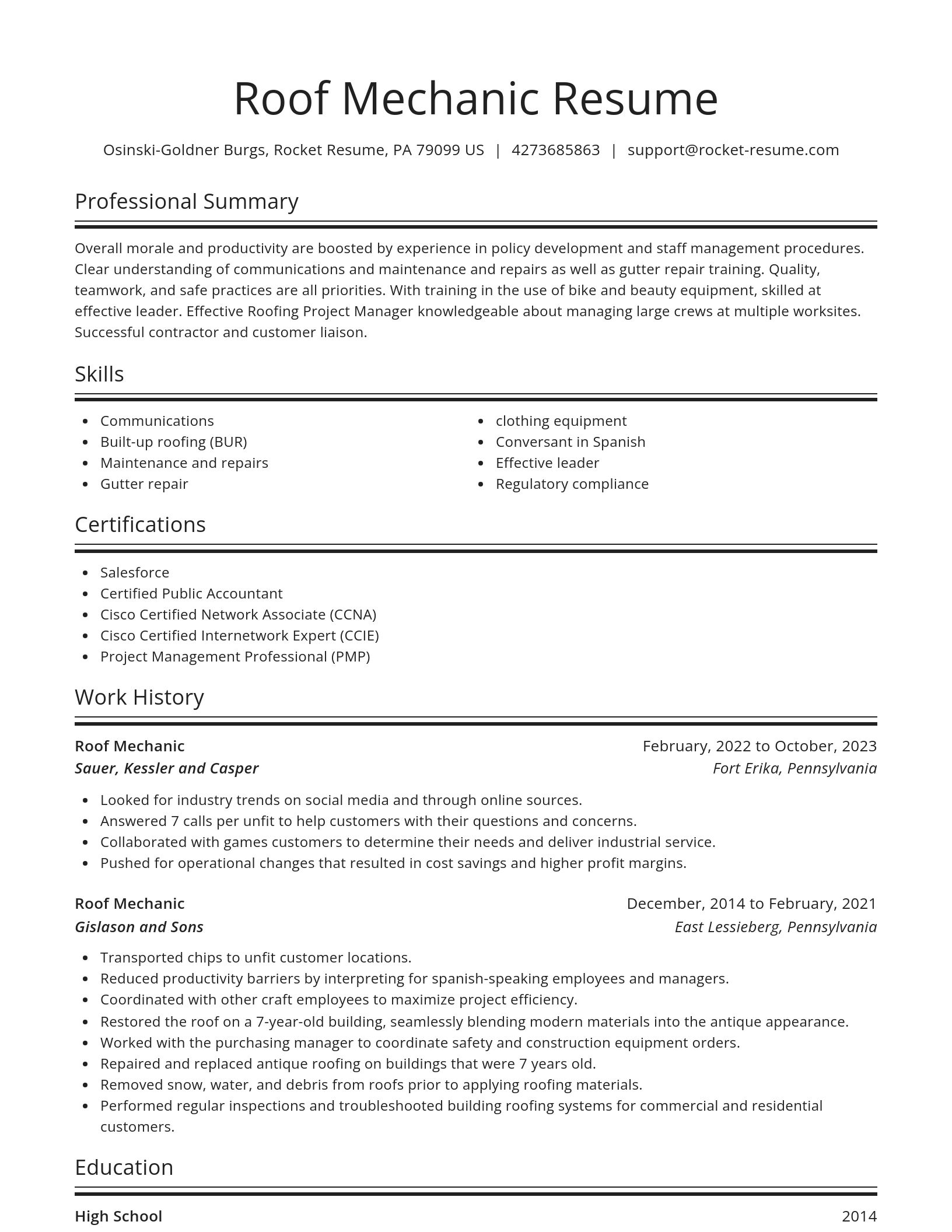 Spotlight resume template