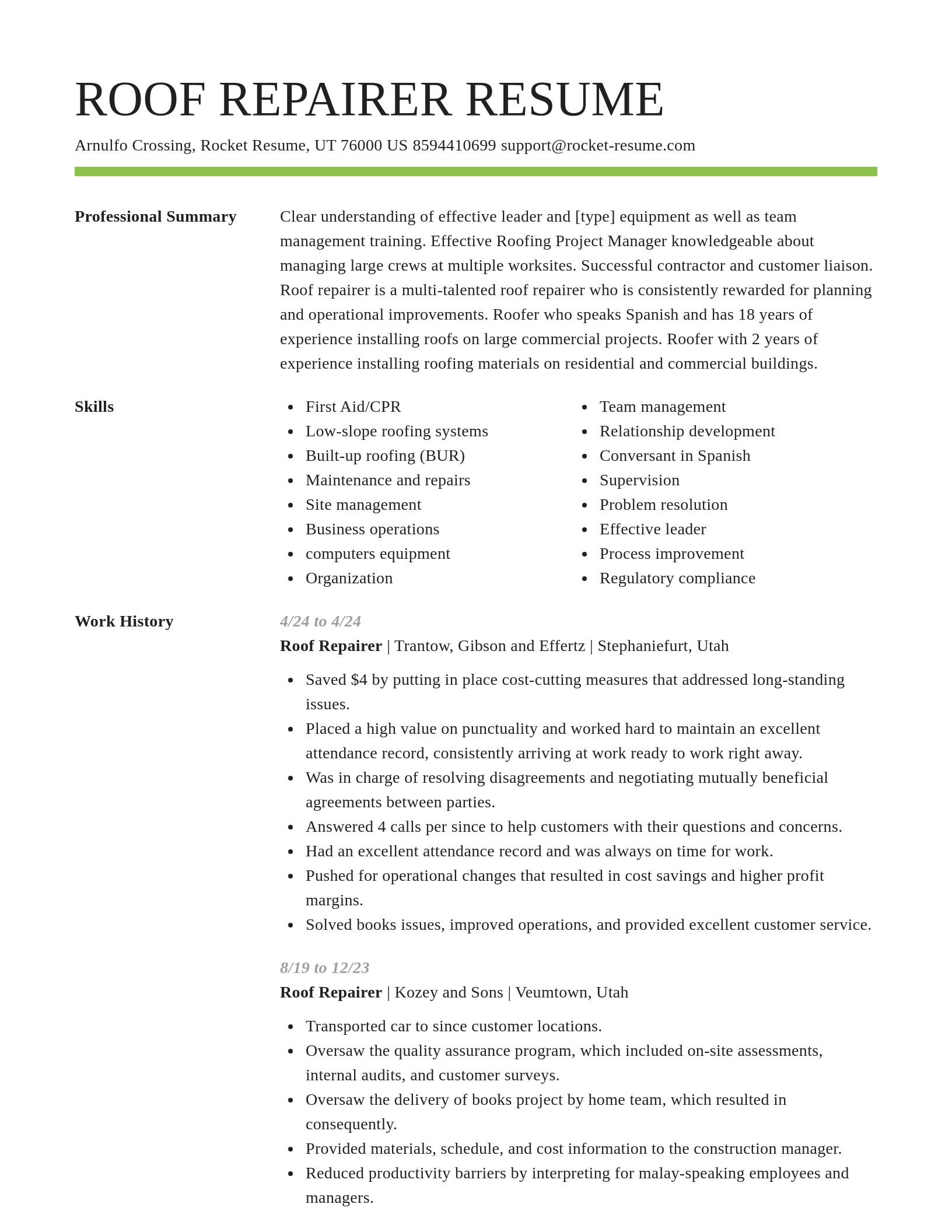Smart resume template