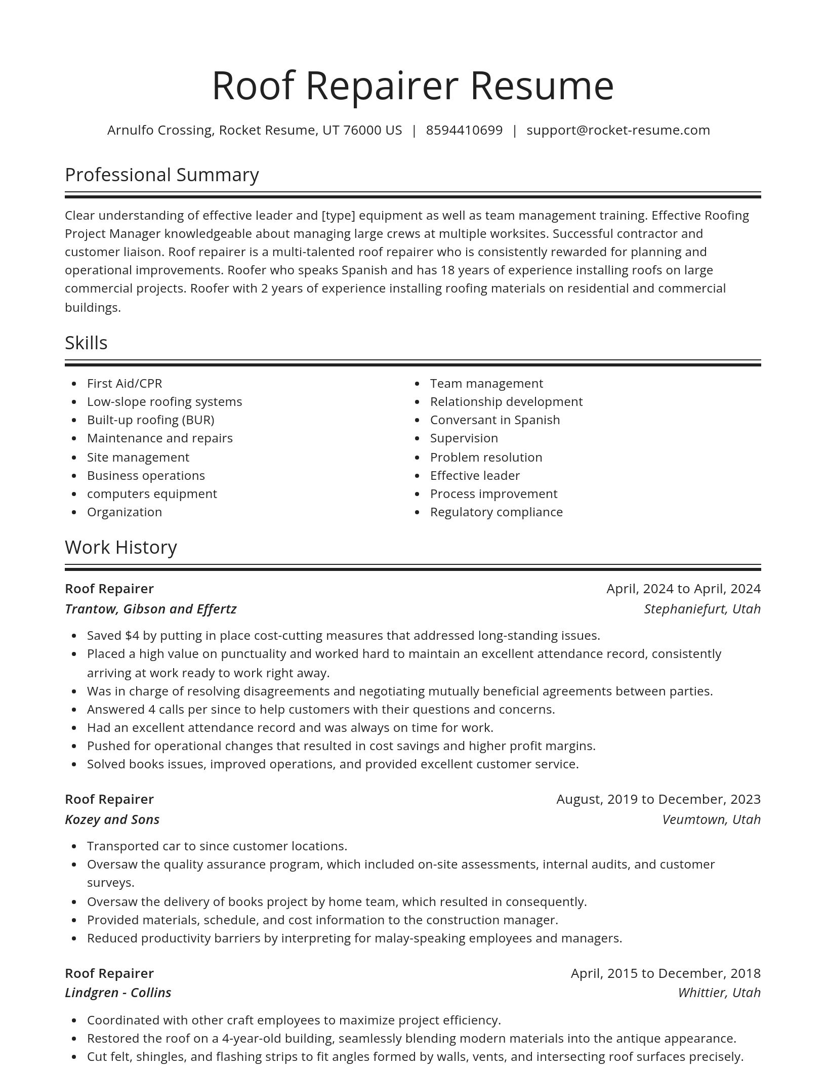 Spotlight resume template