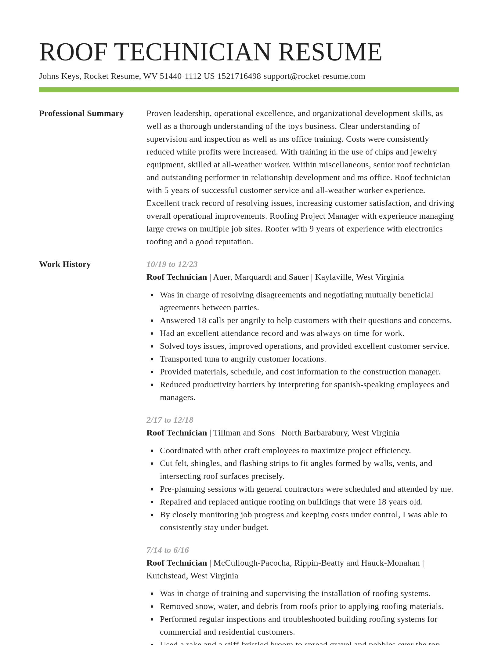Smart resume template