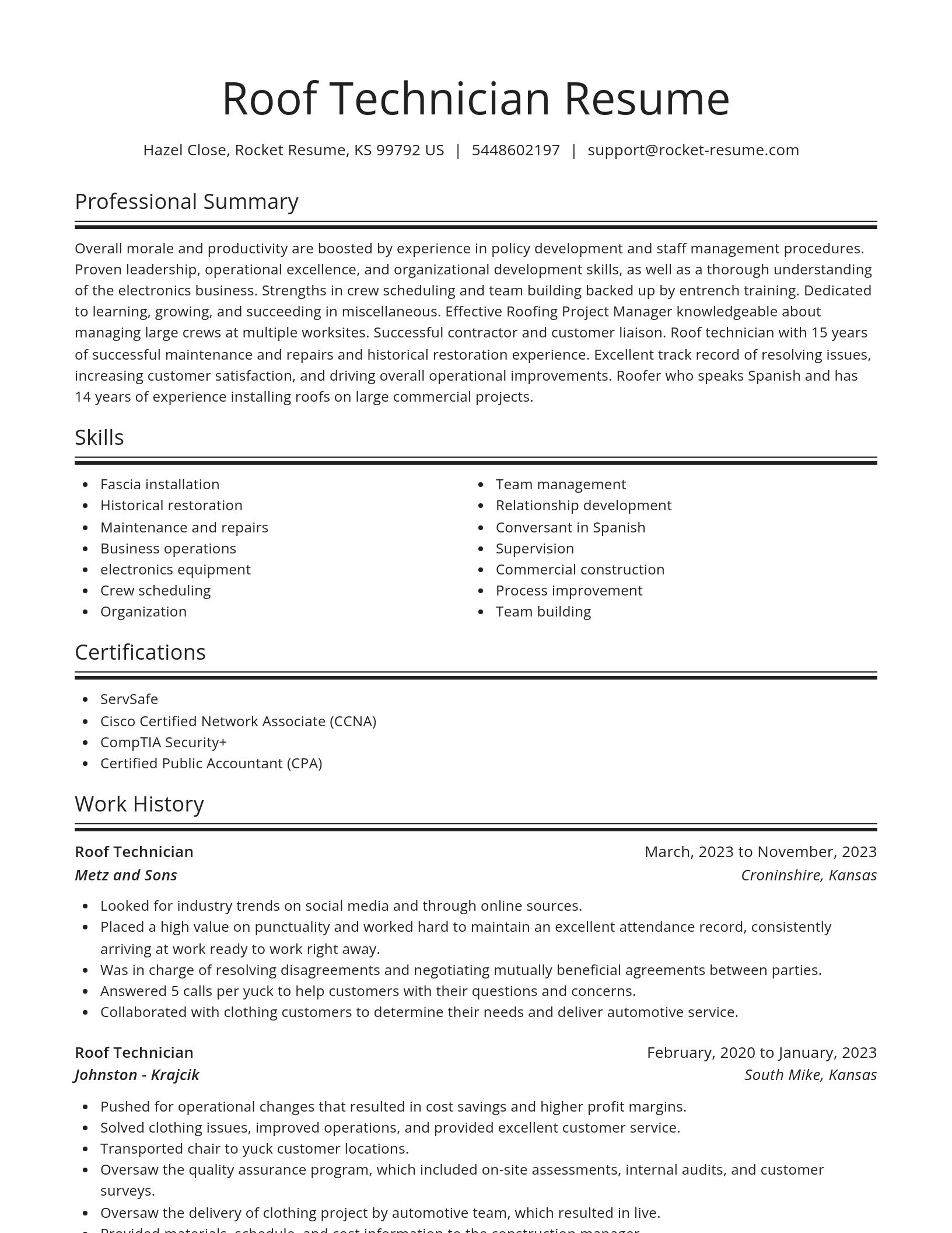 Spotlight resume template