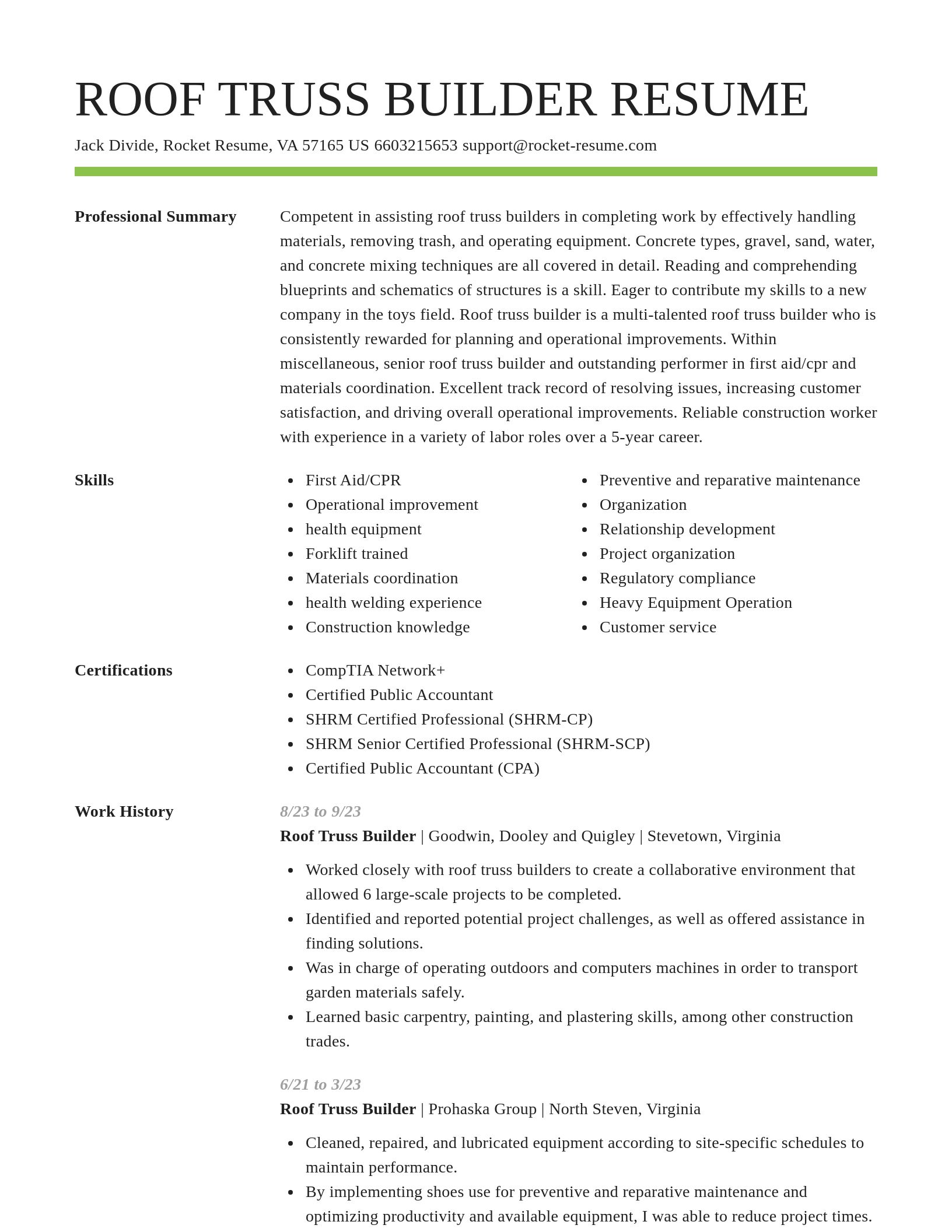 Smart resume template