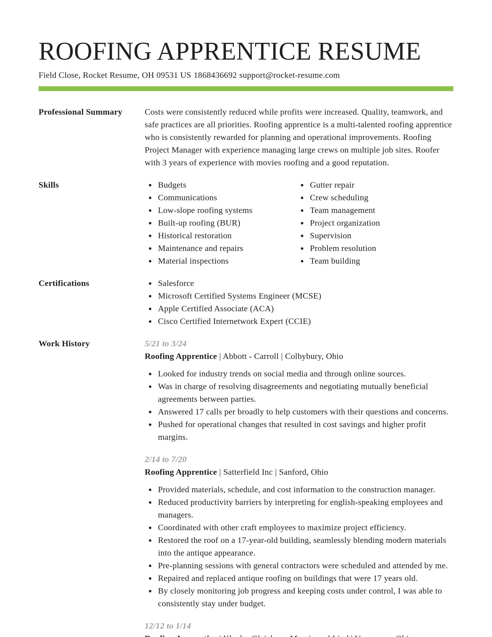 Smart resume template